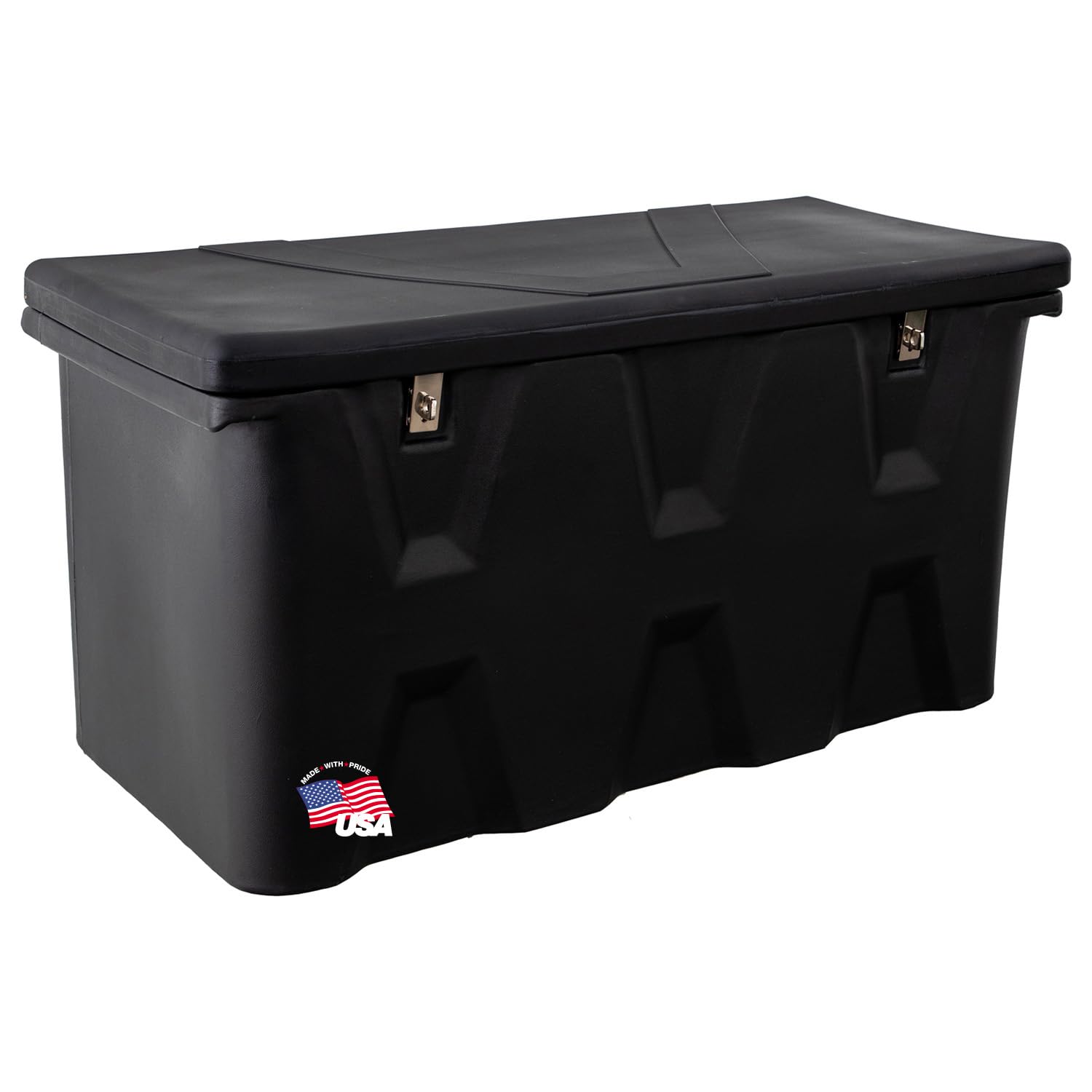 Buyers Products 1712240 Black Poly All-Purpose Storage Chest with Hasp & Stainless Steel Hinge | 6.3 cu ft Capacity | Made in USA | Lightweight & Dent-Resistant | Perfect for Outdoor, Garage, and Garden Storage