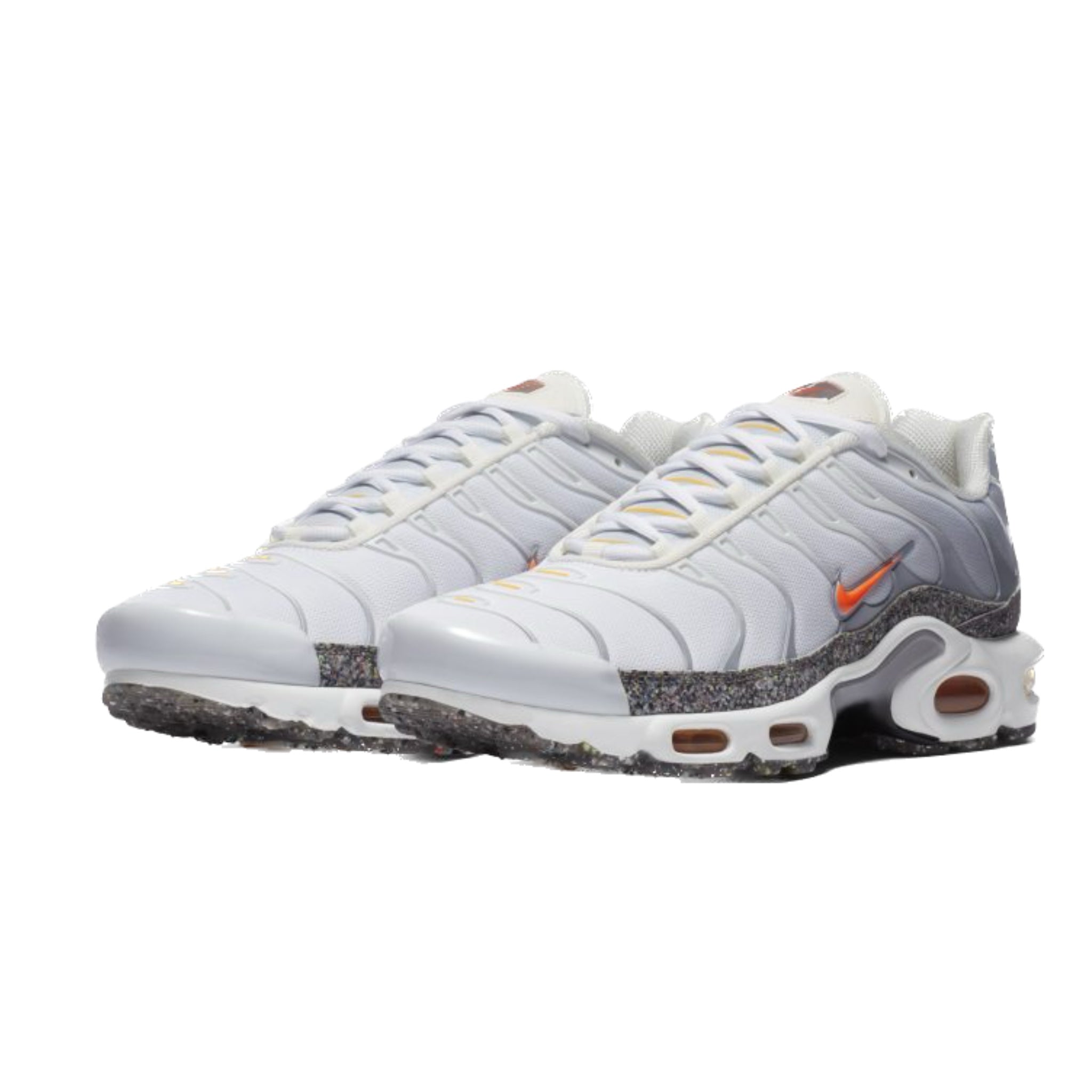 Nike Air Max Plus Men's Running Shoes - White & Total Orange | Comfortable Cushioned Sneakers for Jogging, Gym & Casual Wear