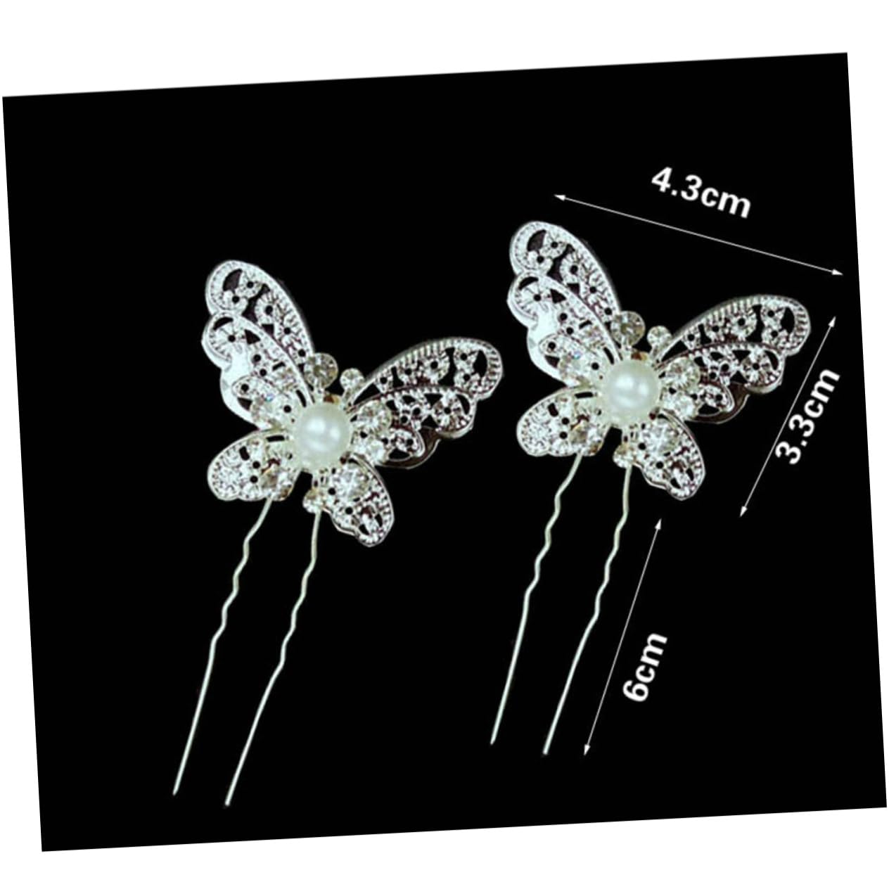 OSALADI 12pcs Rhinestone Pearl Hair Pins - Bridal Hair Accessories Set with Butterfly Design for Wedding, Prom & Special Occasions | Decorative Hair Clips for White Dresses & Updos