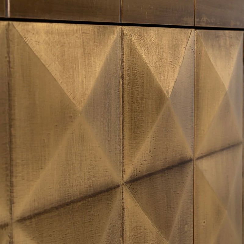 Stylish Gold Sideboard with Modern Geometric Design - Elegant Storage Cabinet for Living Room, Dining Room & Entryway Décor