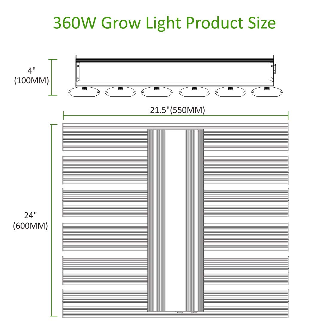 360W Full Spectrum LED Grow Light with 6 Strips (1500W Equivalent) - Advanced Plant Light for Indoor Plants, Greenhouse, Hydroponic Vegetables & Flower Growth | Perfect for Home Gardening, Vertical Farming & Commercial Cultivation