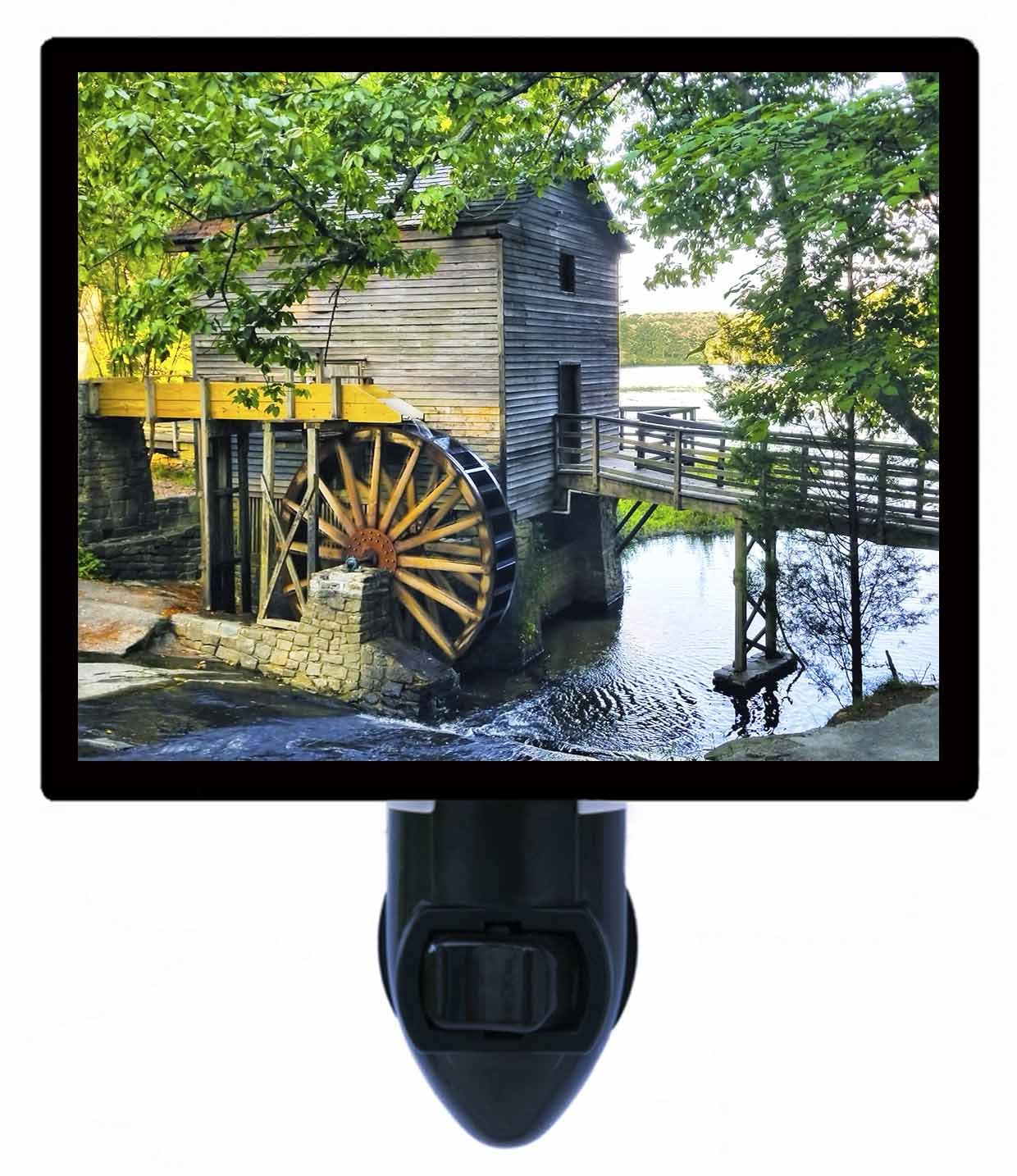 Stone Mountain Mill Lake Georgia Landscape LED Night Light - Soothing Bedroom & Nursery Nightlight for Kids & Adults