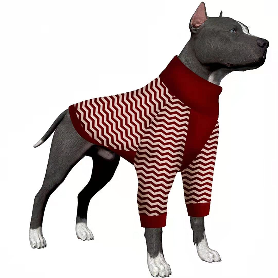 LovinPet Post-Surgery Dog Pajamas - Lightweight Striped 2-Leg Dog T-Shirts for Sun Protection & Anxiety Relief - Perfect for Recovery, Outdoor Walks & Comfort at Home