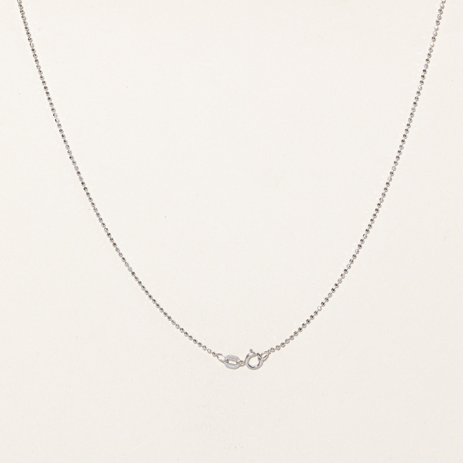 18K White Gold Bead Chain Necklace - 1.14mm Thin & Dainty - 17.5 Inch Length - Perfect for Layering, Bridal Jewelry & Everyday Elegance