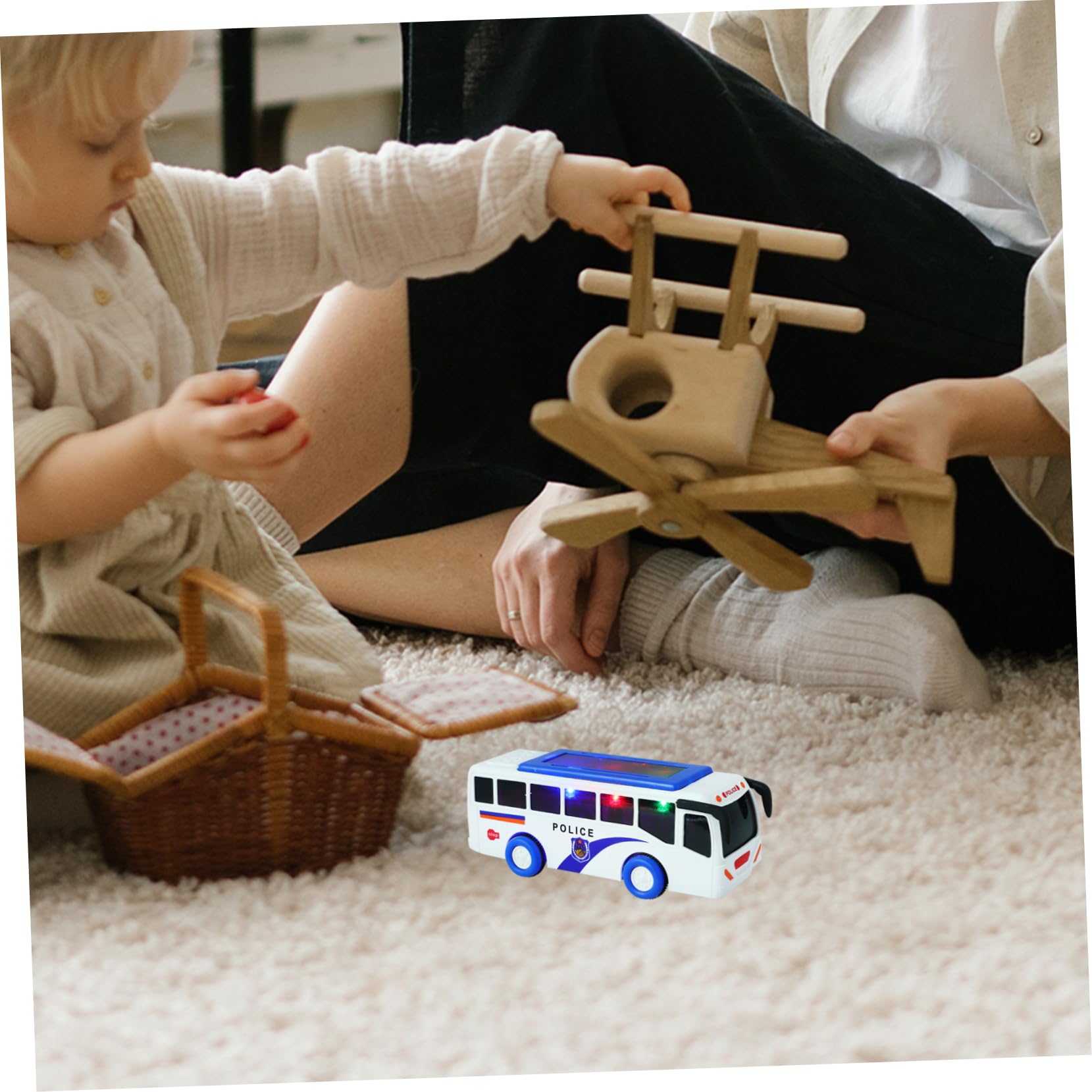 LALADEFIEE Miniature Toy Bus for Kids - ABS Plastic Small Bus Car Toy, Children's Educational Vehicle Model - Perfect for Playtime, Collecting & Pretend Driving Games