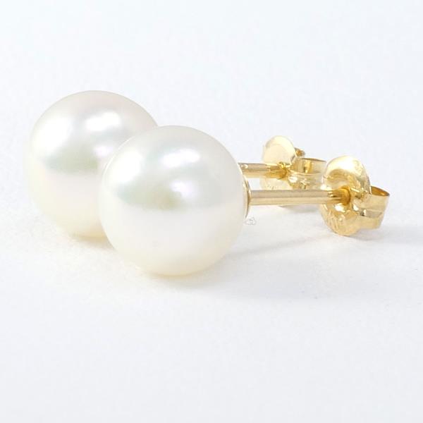 18K Yellow Gold Pearl Earrings for Women - Elegant & Timeless Jewelry Gift for Weddings, Parties & Special Occasions