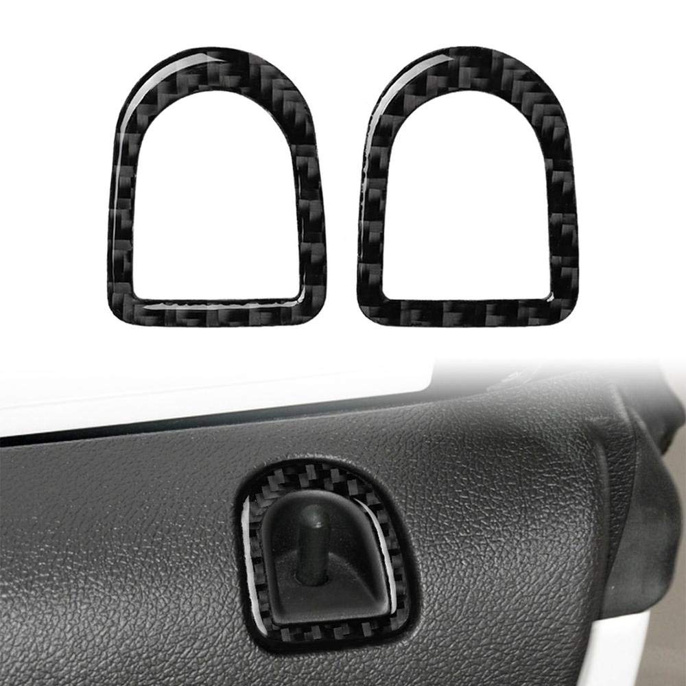 2PCS Real Carbon Fiber Car Door Lock Pins & Frame Molding Covers for Ford Mustang 2009-2013 - Interior Trim Accessories & Styling Upgrade for Enhanced Cabin Aesthetics