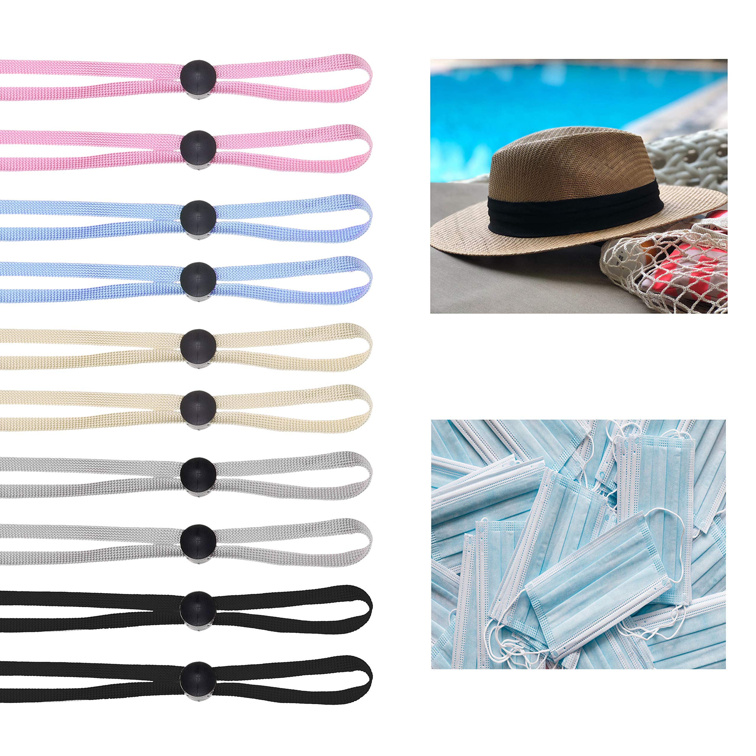 Kare & Kind 10X Face Mask Lanyards - Adjustable Straps for All Ages - Comfortable & Skin Friendly - Perfect for Work & Travel