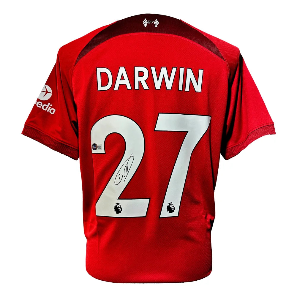 Darwin Nunez Autographed Liverpool FC Home Jersey 2023-24 - Nike Red Soccer Shirt with BAS COA - Perfect for Matchdays, Collectors & Gifts