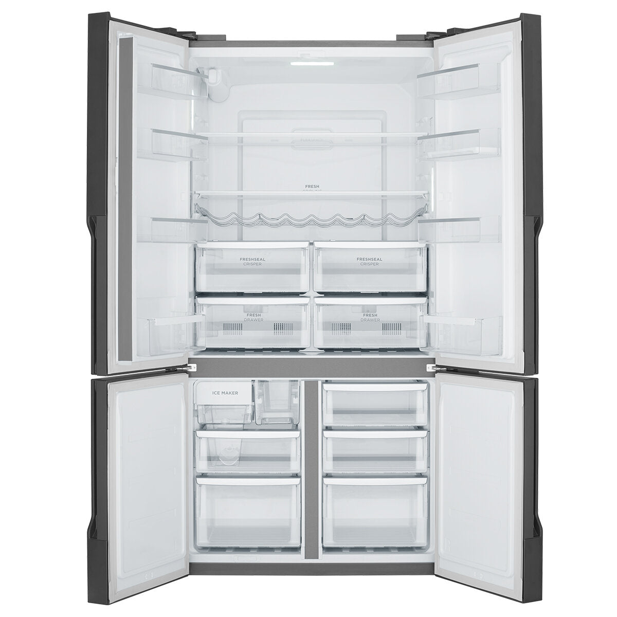 Westinghouse 564L Plumbed French Door Refrigerator with Quad Doors in Matte Black - WQE5650BA | Perfect for Large Kitchens, Restaurants & Entertaining Spaces