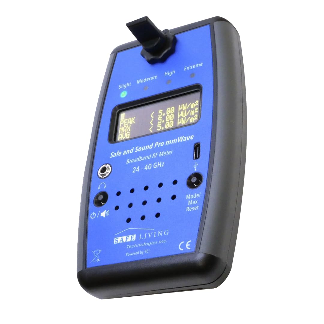Safe and Sound Pro mmWave Meter 20GHz-40GHz | High-Frequency RF Detector for EMF Safety Testing | Home, Office & Industrial Use by Safe Living Technologies Inc
