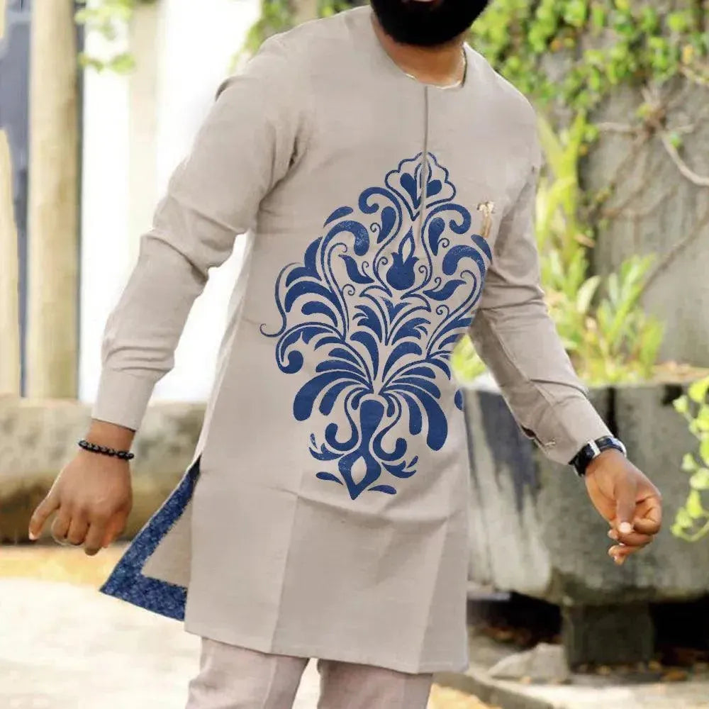 Stylish Men's Graphic Print Relaxed Two Piece Outfit Set - Casual Lounge Wear for Home, Travel & Street Fashion