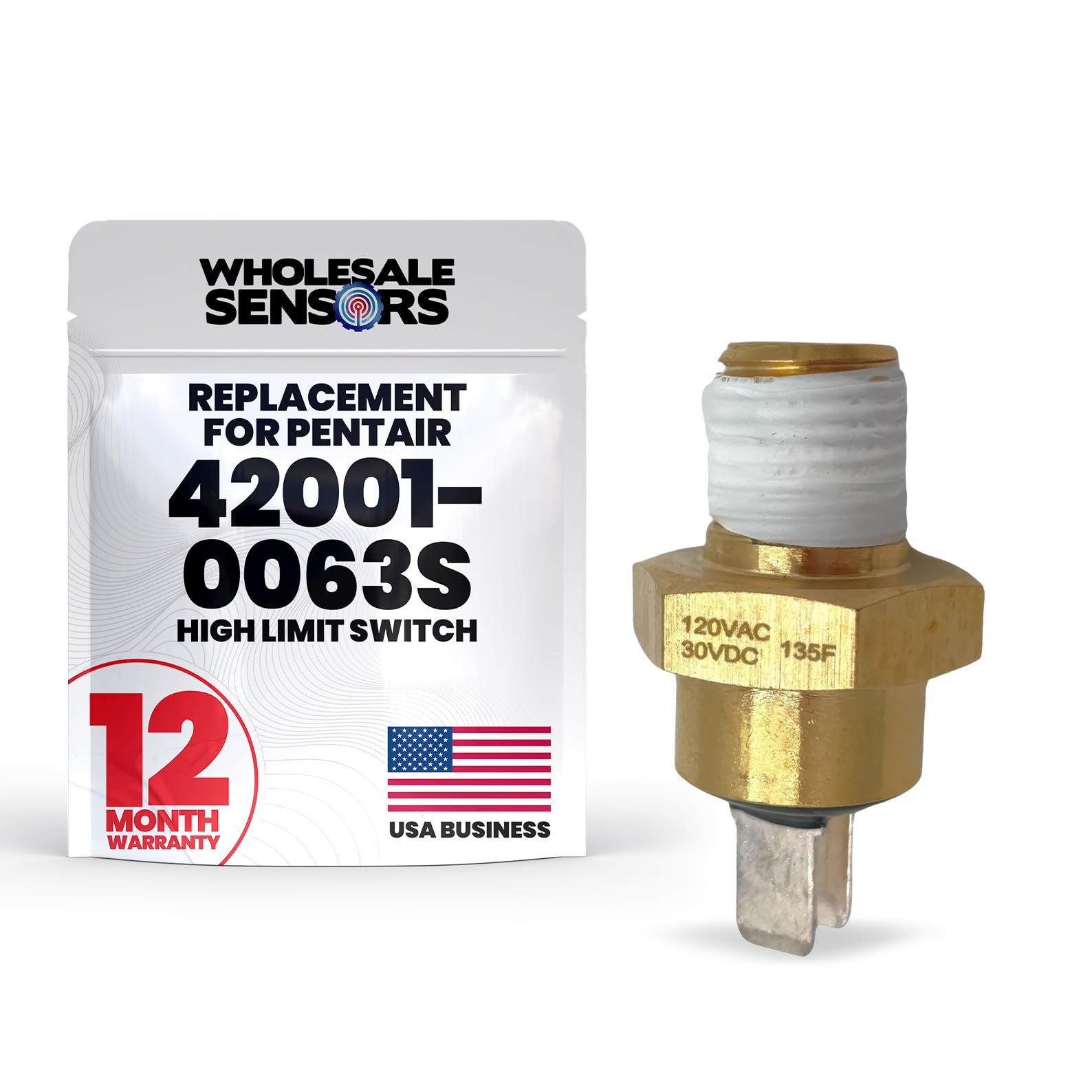 **Pentair 42001-0063S High Limit Switch Replacement - Compatible with Spa & Pool Heaters | Easy Install Water Heater Repair Part | Durable & Reliable | 12-Month Warranty & USA Support | Perfect for Home Pool Maintenance & Hot Tub Repairs**