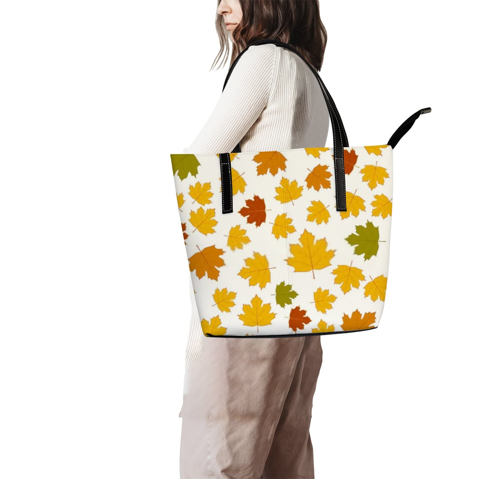 Premium Leather Tote Bag for Women - Stylish Crossbody Handbag with Detachable Strap - Spacious Work Tote for Office, Travel & Daily Use
