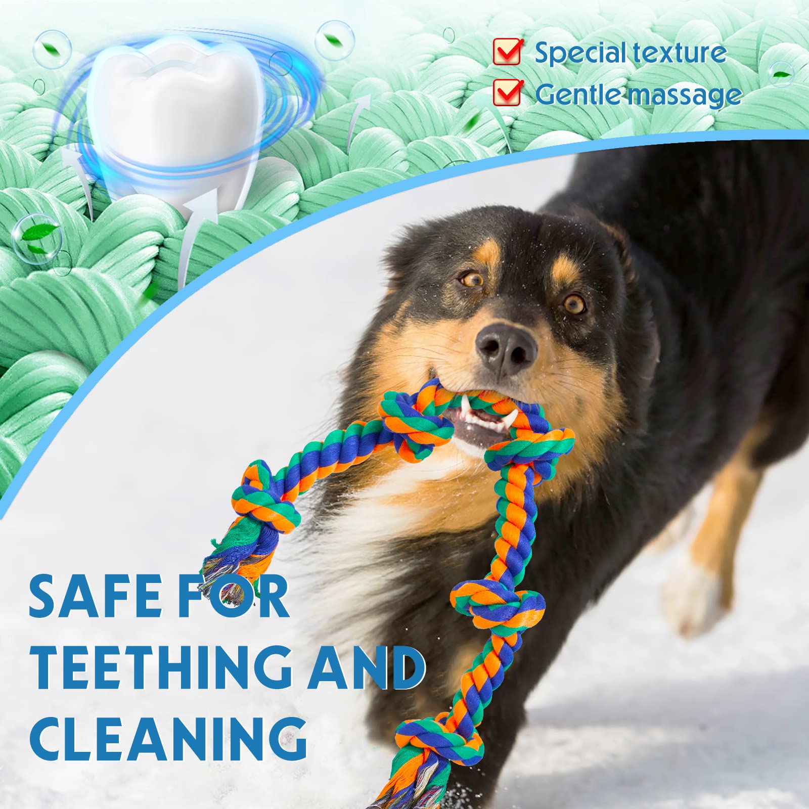 XL Indestructible Dog Toys for Aggressive Chewers - Durable Large Breed Chew Toys for Big Dogs | Safe & Long-Lasting Puppy Teething Toys | Cotton Rope Toys for Medium Dogs - Perfect for Playtime, Training & Dental Health