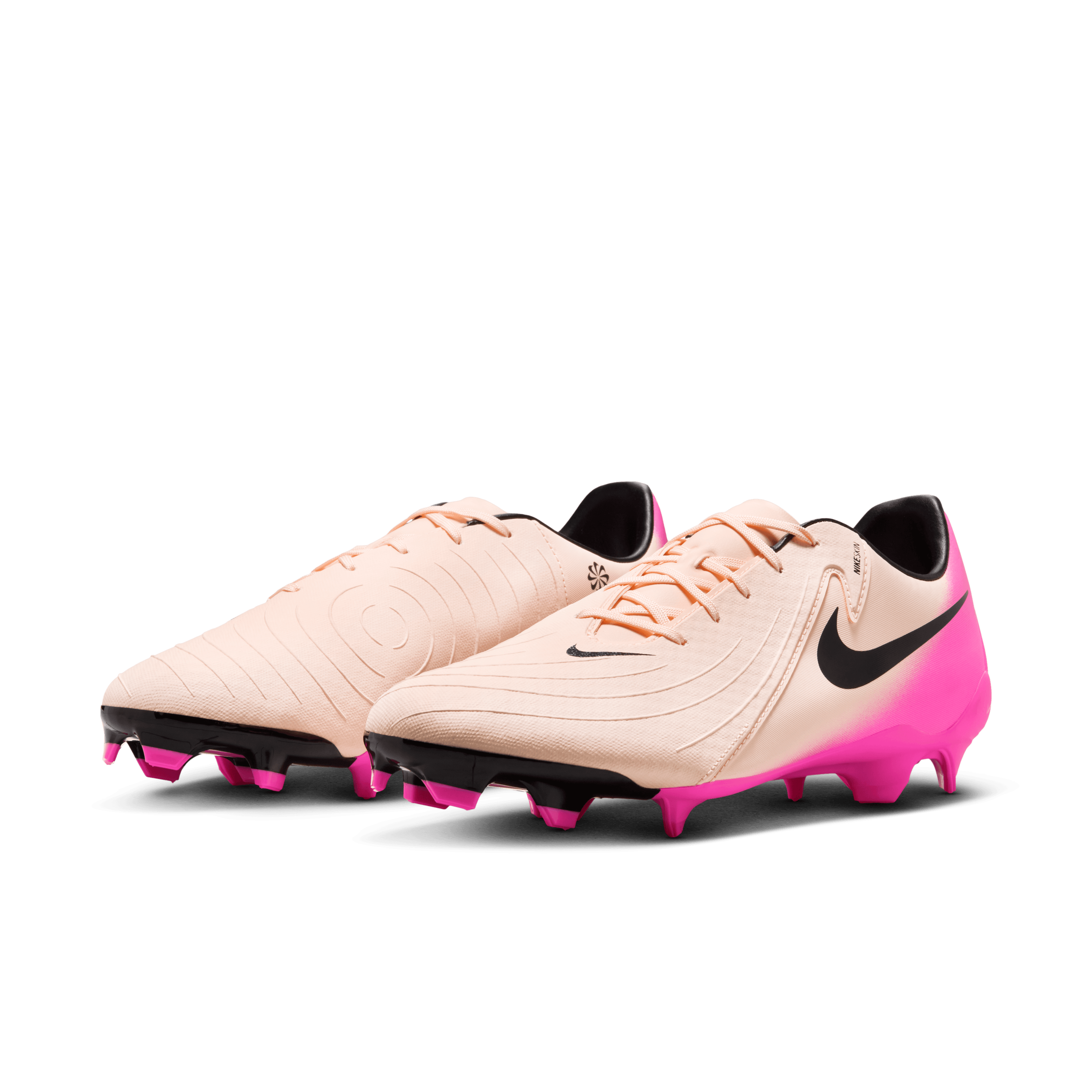 Nike Phantom GX 2 Academy FG/MG Soccer Cleats - Crimson Tint/Black/Pink Blast - Firm Ground & Multi-Ground Football Boots for Men - Perfect for Training and Matches