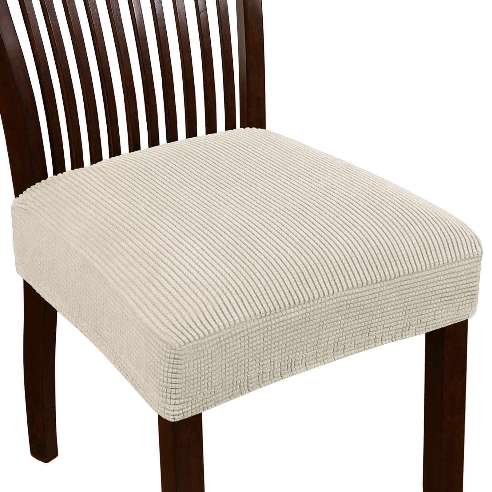 Turquoise Jacquard Stretch Dining Chair Covers - 2 Pack Washable Slipcovers for Kitchen & Dining Room Chairs | Natural Fabric Seat Protectors for Home Decor & Daily Use