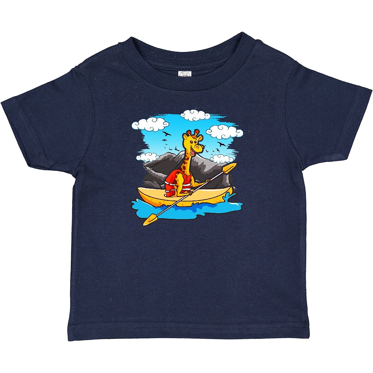 Inktastic Kids Giraffe Kayak Graphic Baby T-Shirt - Soft Cotton Tee for Toddlers & Infants - Perfect for Kayaking, Outdoor Adventures & Playtime