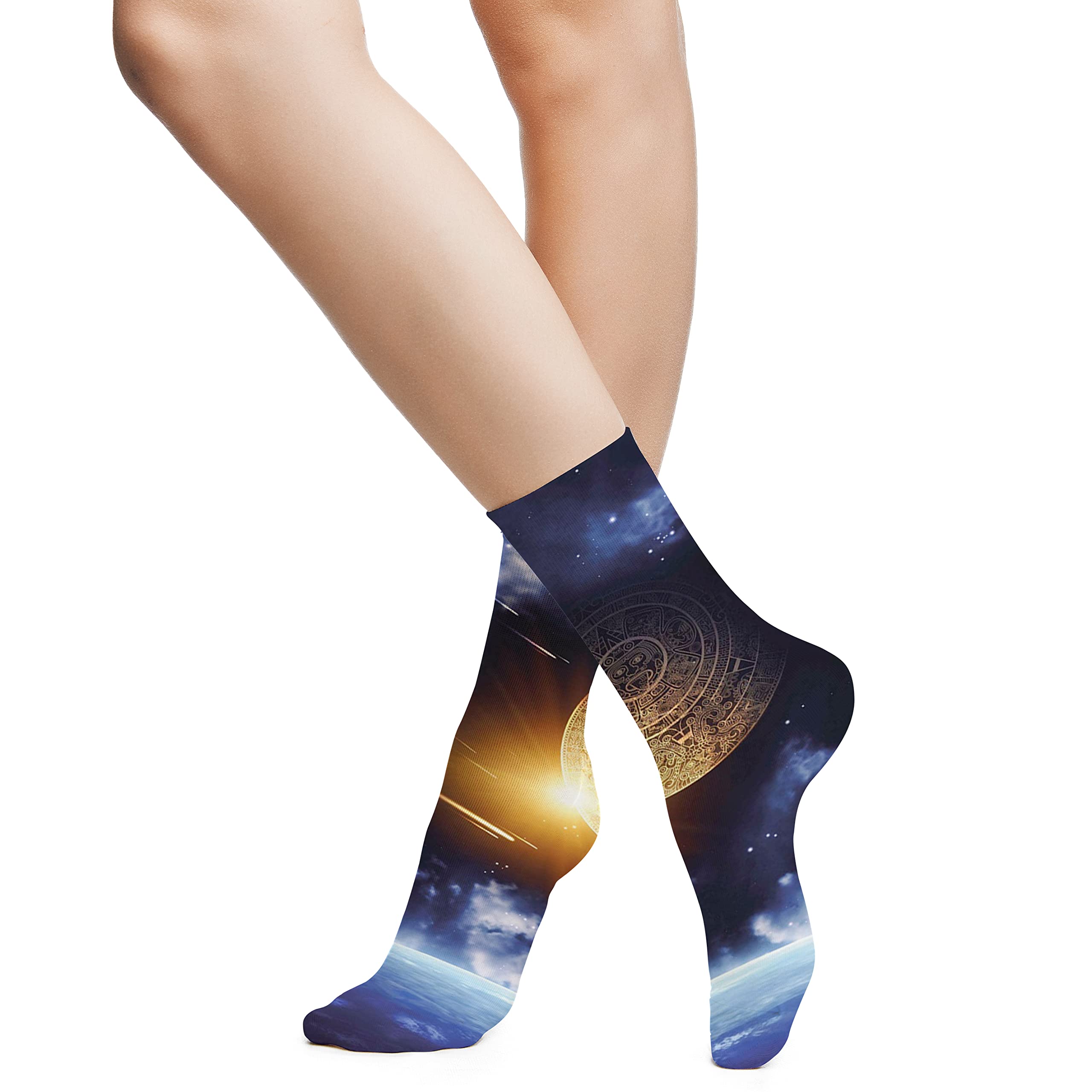 Performance Compression Socks for Running & Sports - Breathable Cushioned Athletic Crew Socks with Arch Support - Ideal for Marathon, Workout & Recovery (3 Pairs)