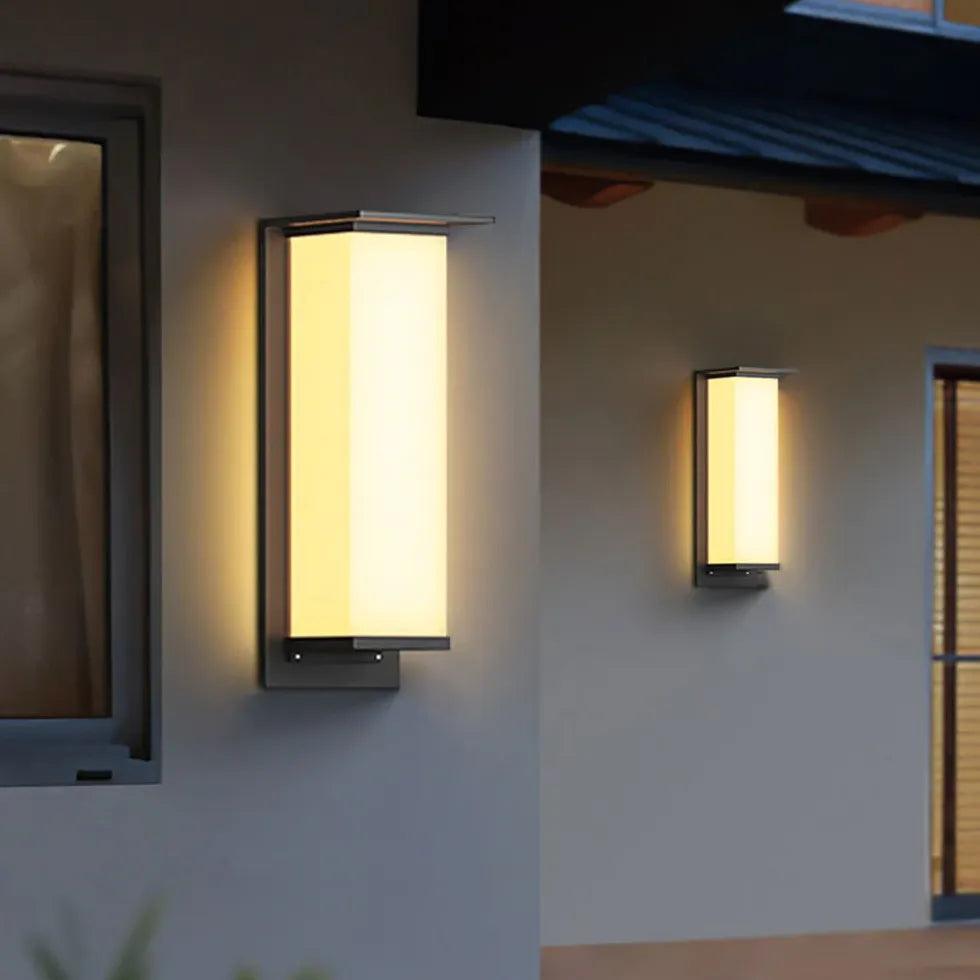 Modern Solar Powered Outdoor Wall Light - Waterproof Rectangle Design for Patio, Garden, and Pathway Lighting
