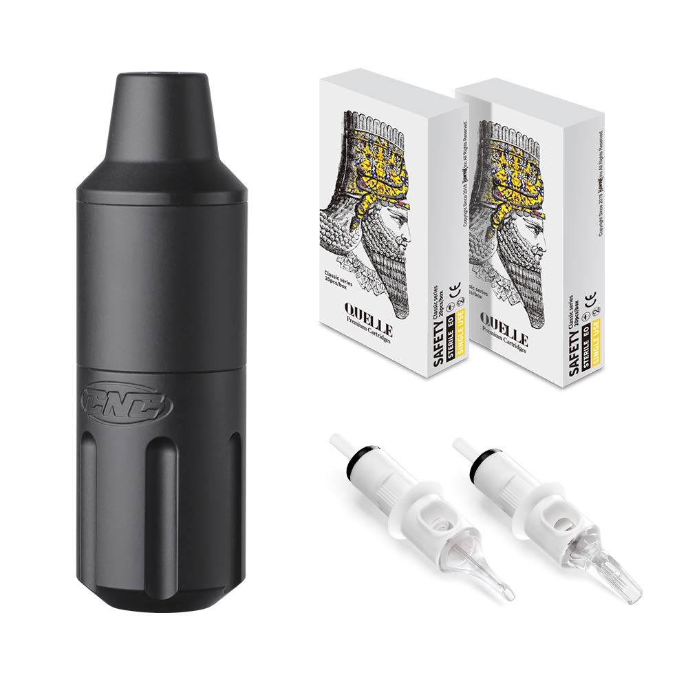 Hawink Rotary Tattoo Machine Pen with 40pcs Cartridges Needles - Professional CNC-Q2F40 Tattoo Gun for Artists | Perfect for Tattoo Shops, Home Studios & Beginners