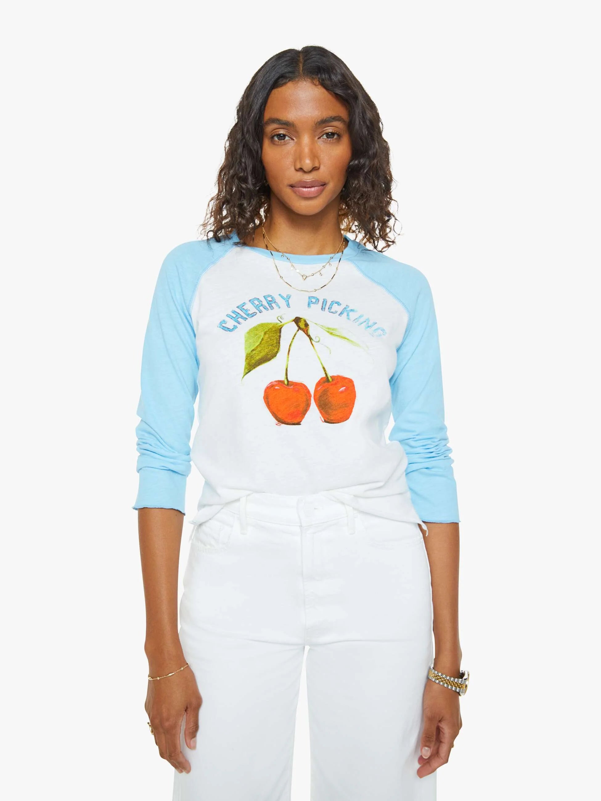 Mother The Sporty Concert Picking Cherries - Women's Casual T-Shirt for Music Festivals & Outdoor Activities
