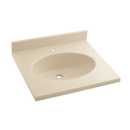 Swan CH02225.050 Chesapeake Solid Surface Single-Bowl Vanity Top, 25x22x6.125 Inches, Tahiti Desert - Perfect for Modern Bathroom Renovations