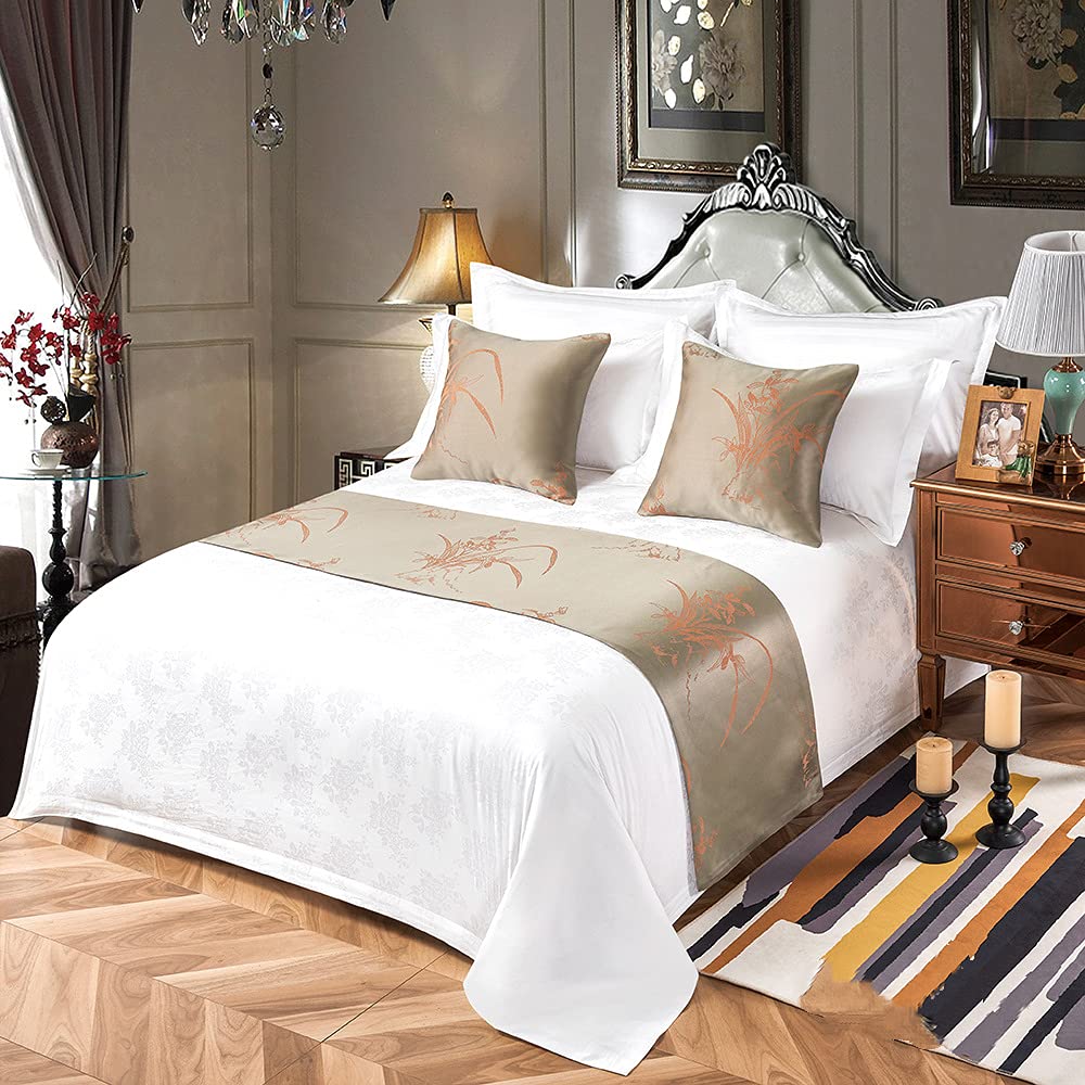 Luxury Satin Bed Runner & Pillow Set - King/Queen Size for Hotel & Home Decor