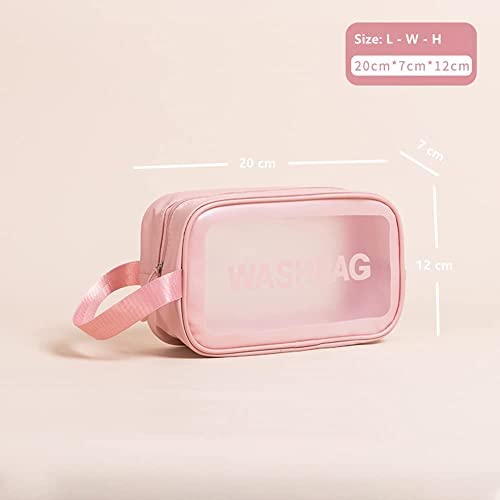 VATTU Clear Toiletry Bag - Waterproof PVC Cosmetic & Makeup Organizer for Women | Travel Essentials, Gym, Beach & Daily Use (Portable with Handle)