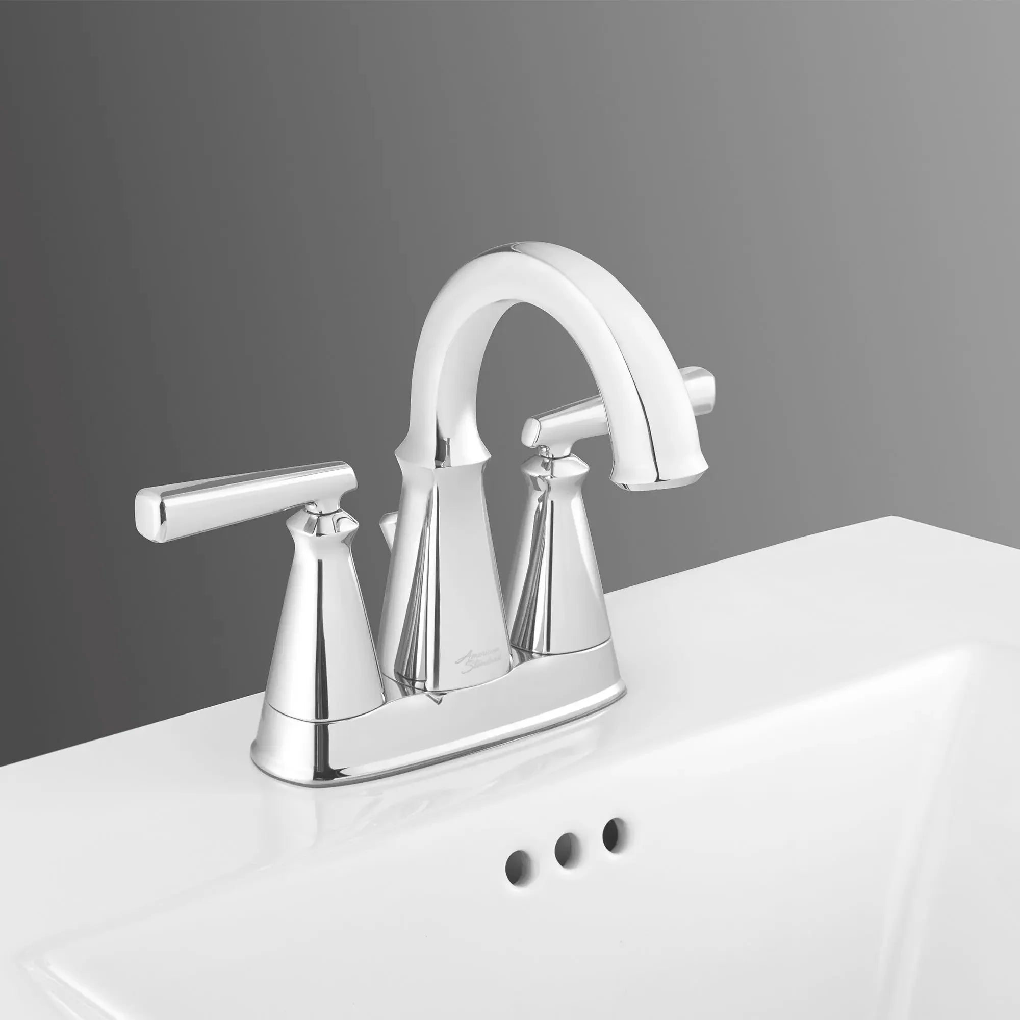 Edgemere® 4 Inch Centerset 2 Handle Bathroom Faucet - 1.2 GPM/4.5 LPM Water Flow - Chrome Finish - Lever Handles - Perfect for Bathroom Sink Vanity and Powder Room Renovation