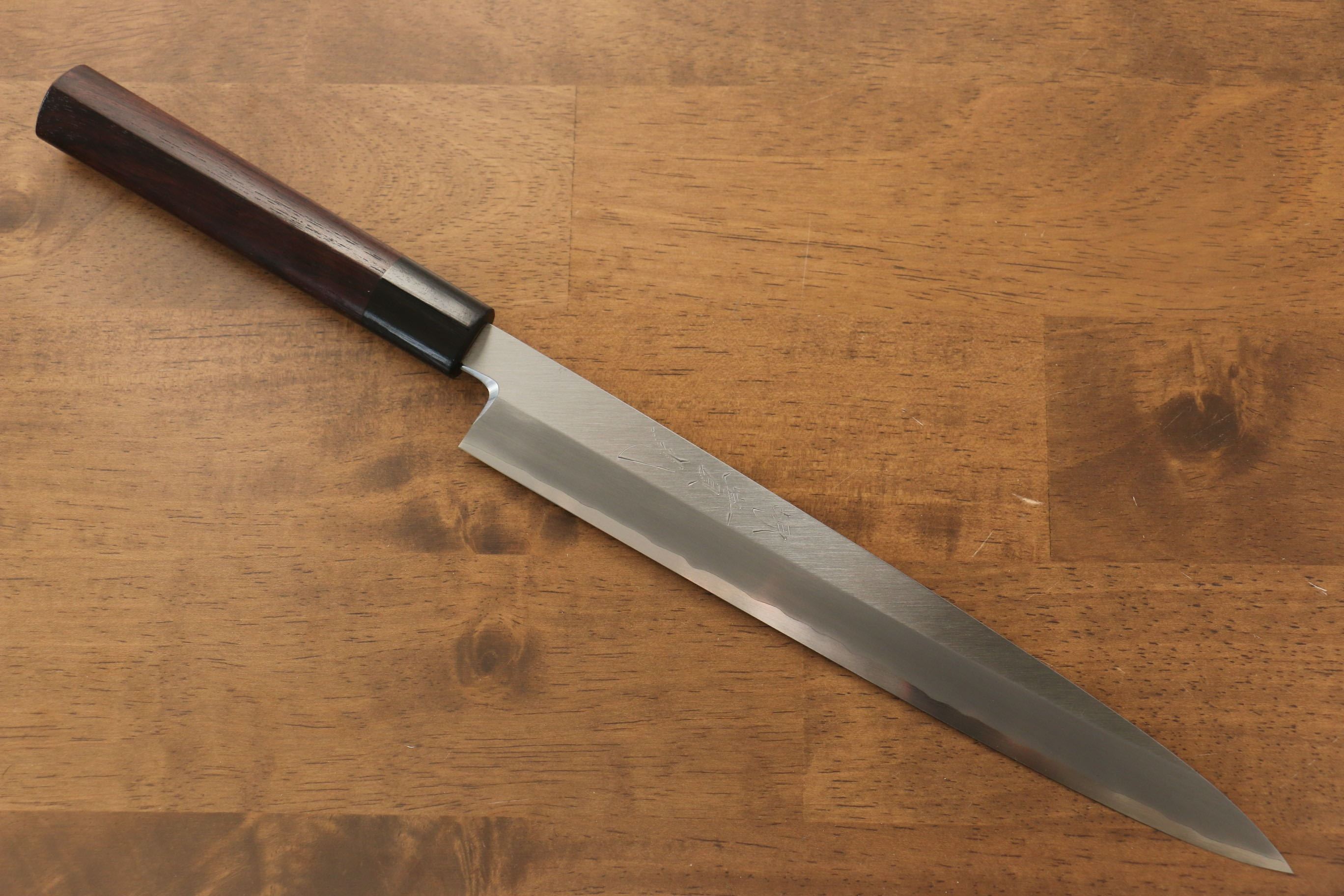 Premium Jikko Silver Steel No.3 Yanagiba Sushi Knife 240mm with Exquisite Shitan Handle - Perfect for Sushi Chefs & Japanese Cuisine Preparation