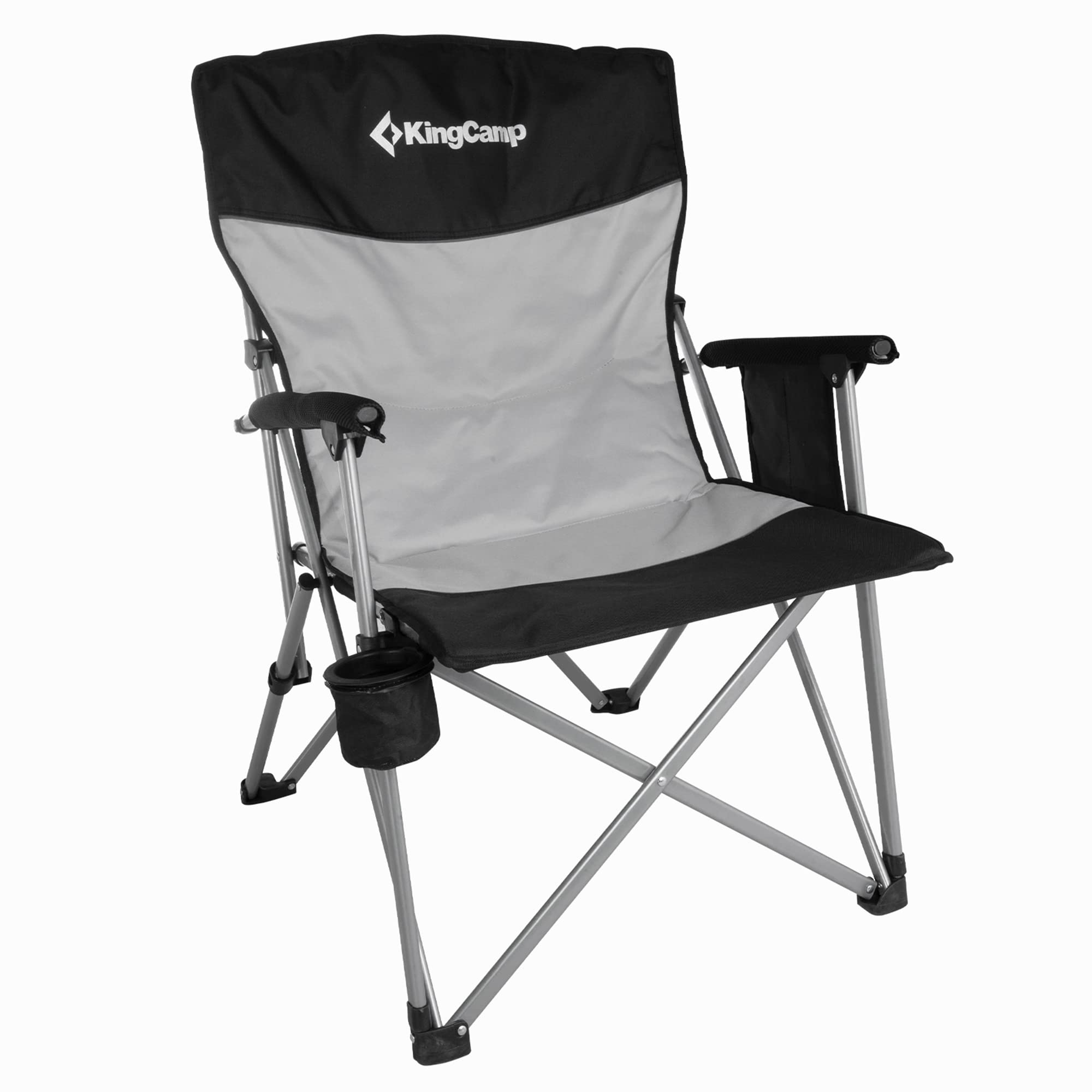 KingCamp Oversized Folding Camping Chair for Adults - Heavy Duty 300 lbs Capacity, Adjustable Backrest, Armrests & Cup Holder - Perfect for Outdoor Camping, Picnics, Travel, Beach, BBQ, Backyard & Tailgating