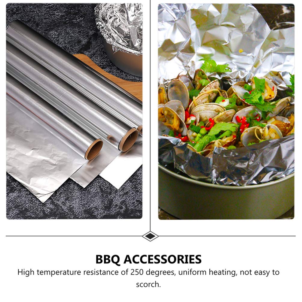 KESYOO 2 Rolls Heavy Duty Aluminum Foil for BBQ, Cooking & Food Storage - Reversible Barbecue Wrapping Paper, Oven Safe Tin Foil for Grilling, Baking & Car Accessories - Perfect for Outdoor Picnics, Camping & Kitchen Use