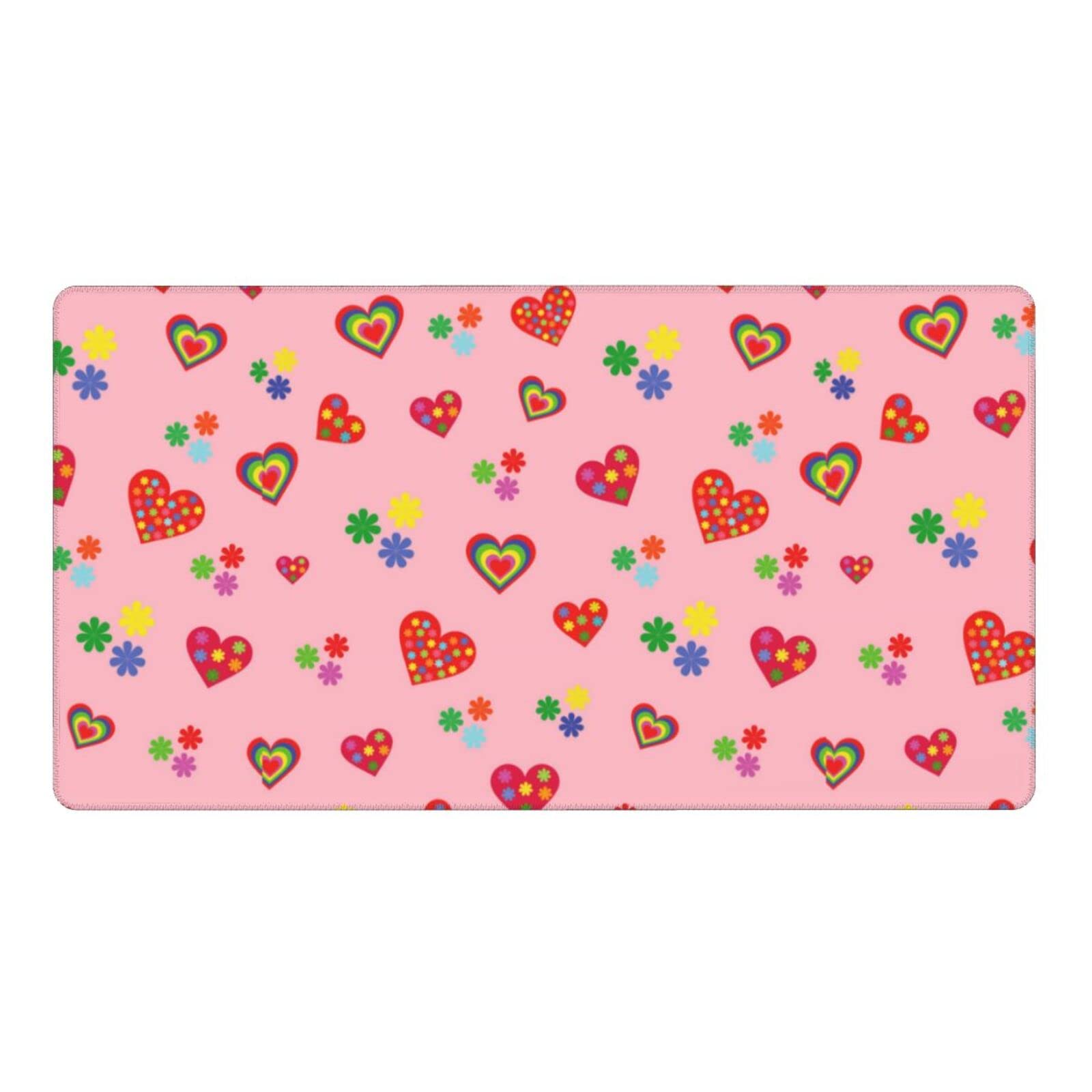 Romantic Heart Mouse Pad - Non-Slip Rubber Desk Mat for Gaming, Office & Home Use - Extended Rectangle Mousepad for PC & Laptop