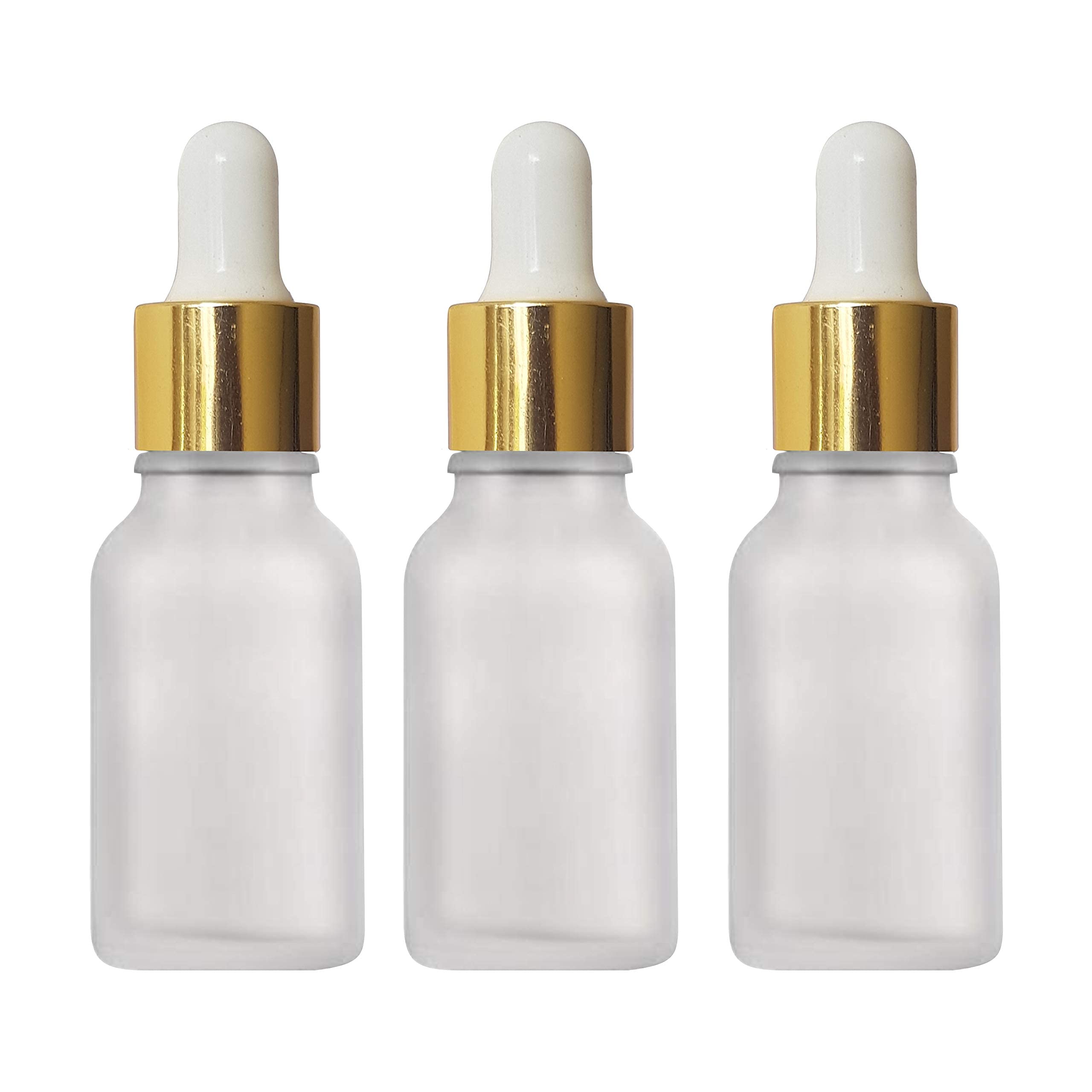 Zenvista 15ml Refillable Glass Bottle with Silver Plating Dropper - Perfect for Fragrances, Perfumes & Essential Oils (Pack of 3) | Travel Size, DIY Beauty & Aromatherapy