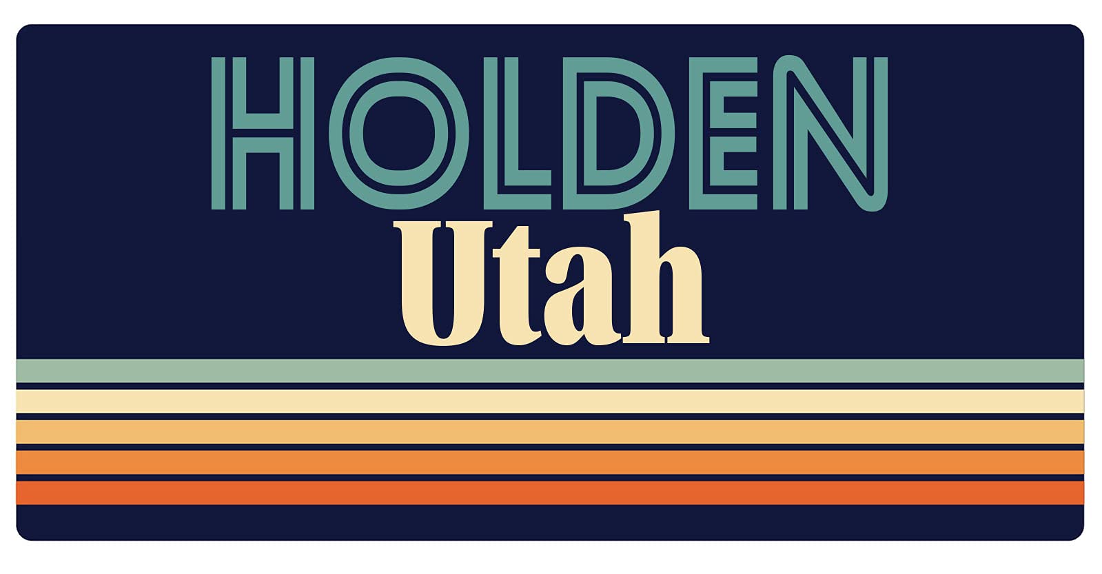 Holden Utah 5 x 2.5-Inch Retro Fridge Magnet - Vintage Style Decorative Magnet for Refrigerators, Lockers & Metal Surfaces - Perfect for Home, Office & Dorm Room Decor