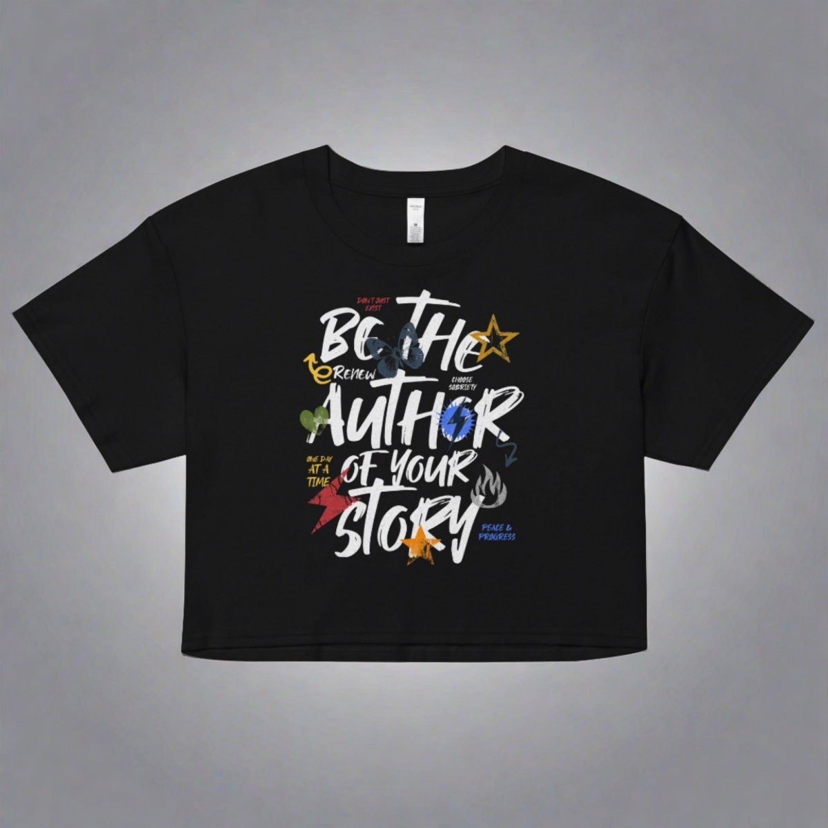 Empowering Sobriety Women's Crop Top - Motivational Workout & Recovery Apparel for Yoga, Gym & Daily Wear