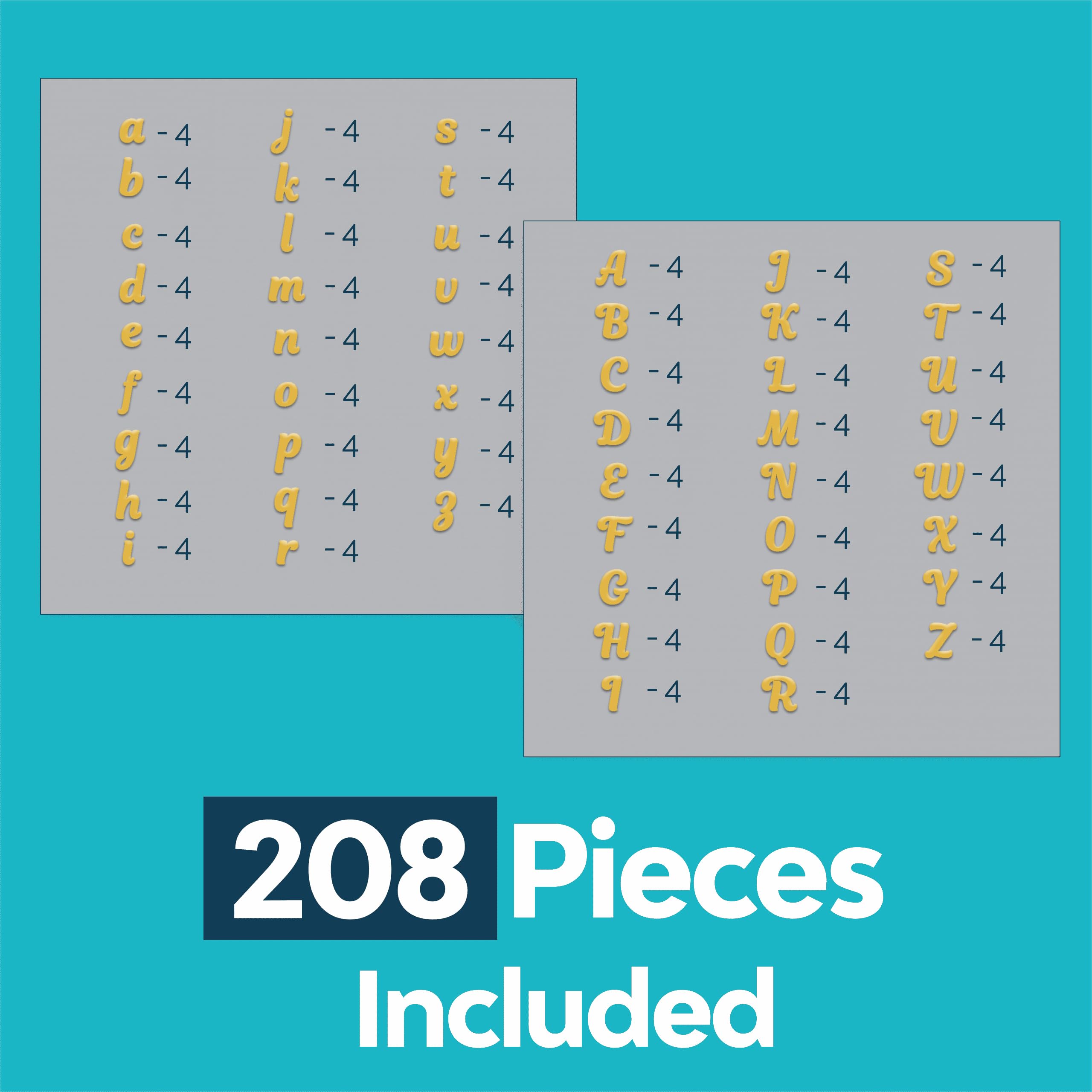 208pcs Gold Iron On Letters for Fabric & Clothing - 1.5
