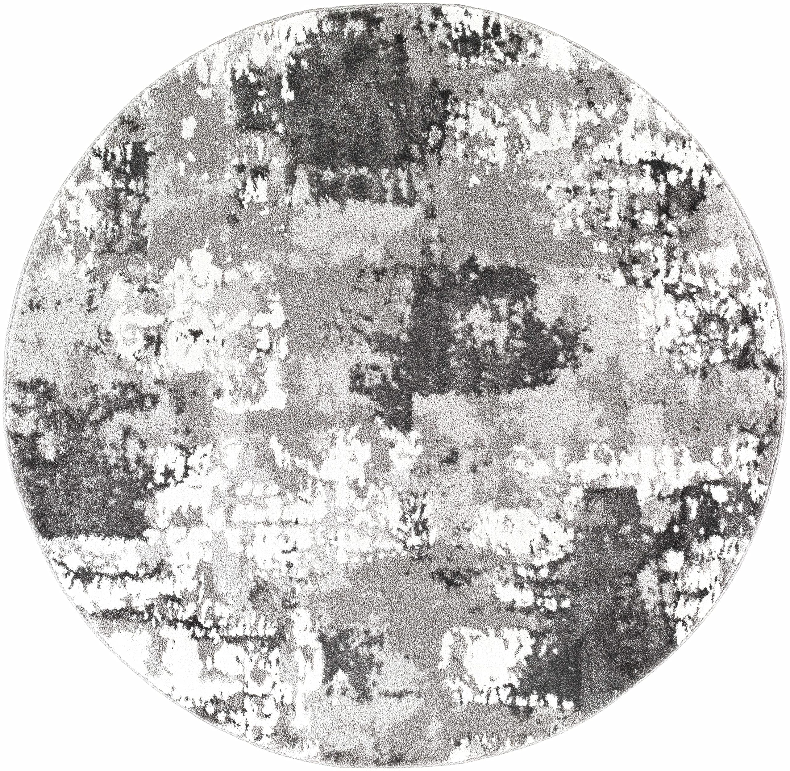 Hauteloom Balmat Modern High Pile Area Rug - Soft Round Carpet for Living Room & Bedroom - 5'3