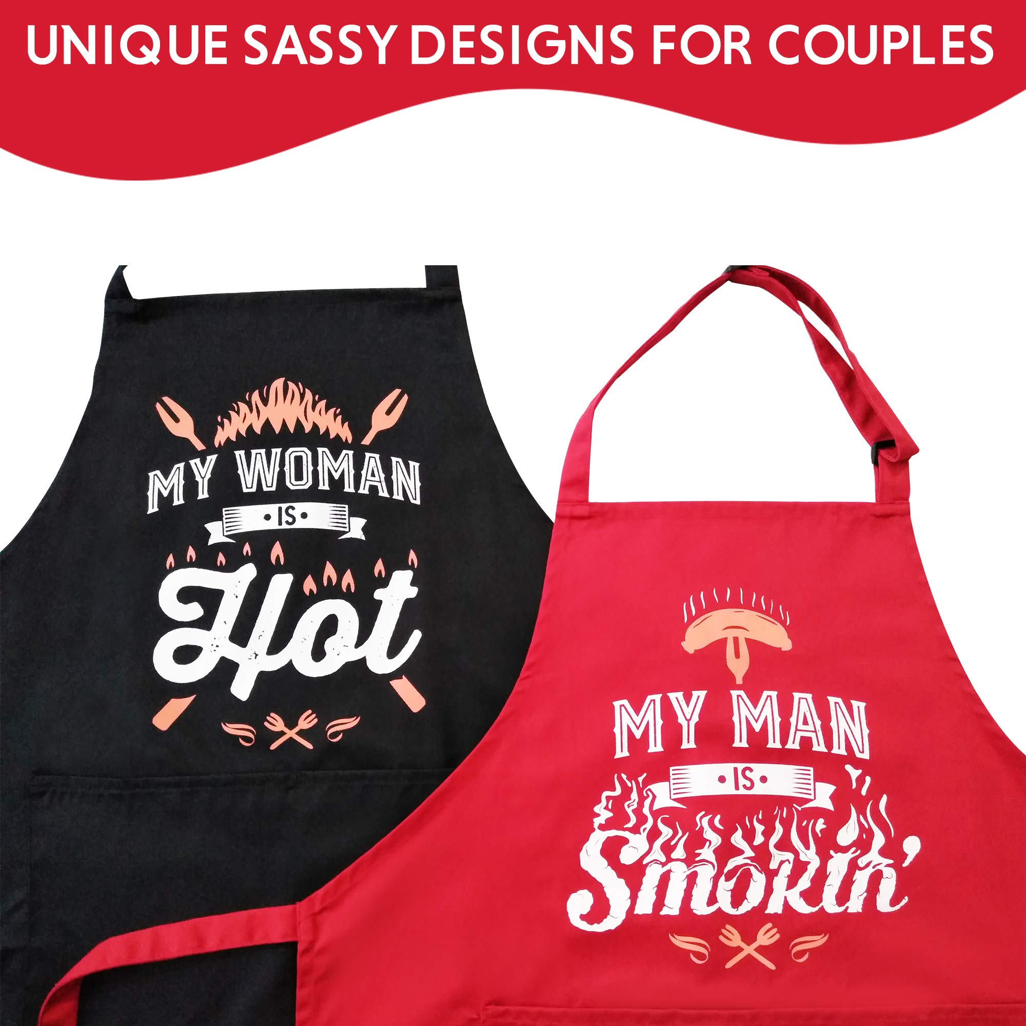 Romantic Wedding Gifts for Couples - His & Hers Potholders Set with Elegant Gift Box | Perfect for Anniversaries, Bridal Showers, Engagements & Newlyweds | Thoughtful Present for Bride & Groom | Great for Kitchen Decor & Couple Cooking Together