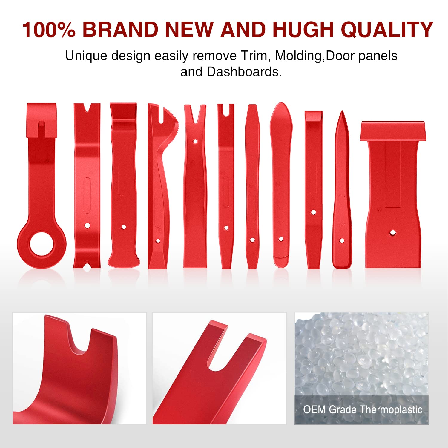 Nilight 40Pcs Car Trim Removal Tool Kit - Auto Panel Clip Remover, Upholstery Pry Tools, Precision Hook & Pick Set with Film Scraper for Car Audio Installation & Interior Repair (2 Year Warranty) - Perfect for DIY Auto Detailing, Vehicle Maintenance & Professional Mechanics