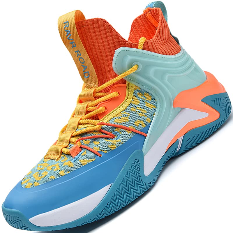 Men's High-Top Basketball Shoes - Breathable Running Sneakers for Streetball & Tennis - Fashion Athletic Trainers in Black, White, Blue, Red, Orange - Perfect for Gym, Court & Casual Wear
