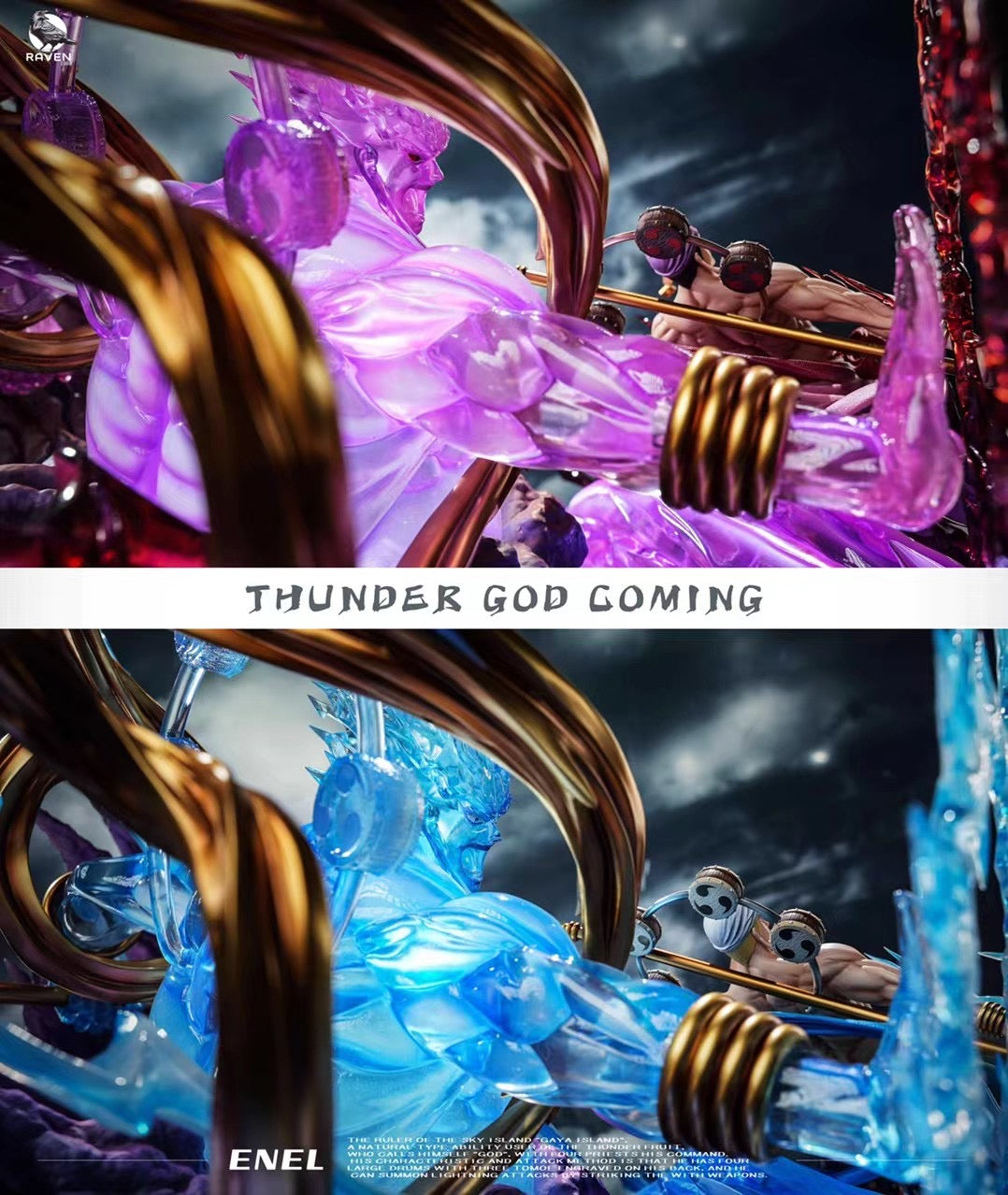 Raven Studio Enel God of Thunder Anime Figure - One Piece Collectible Statue for Fans | Perfect for Home Display, Office Decor, and Anime Gift Giving