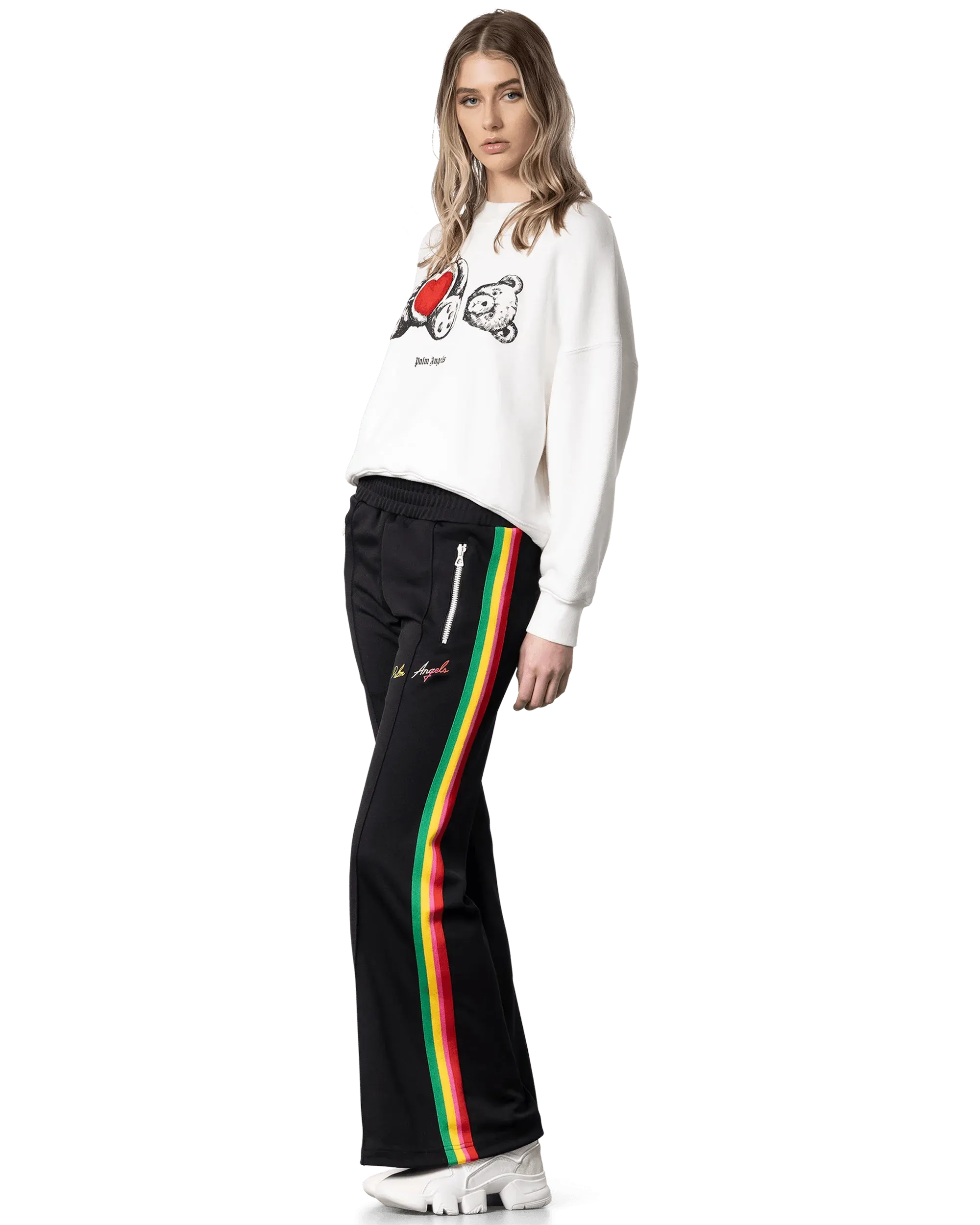 Miami Logo Wide Leg Track Pants for Women - Comfortable High Waisted Lounge Pants for Yoga, Running & Casual Wear