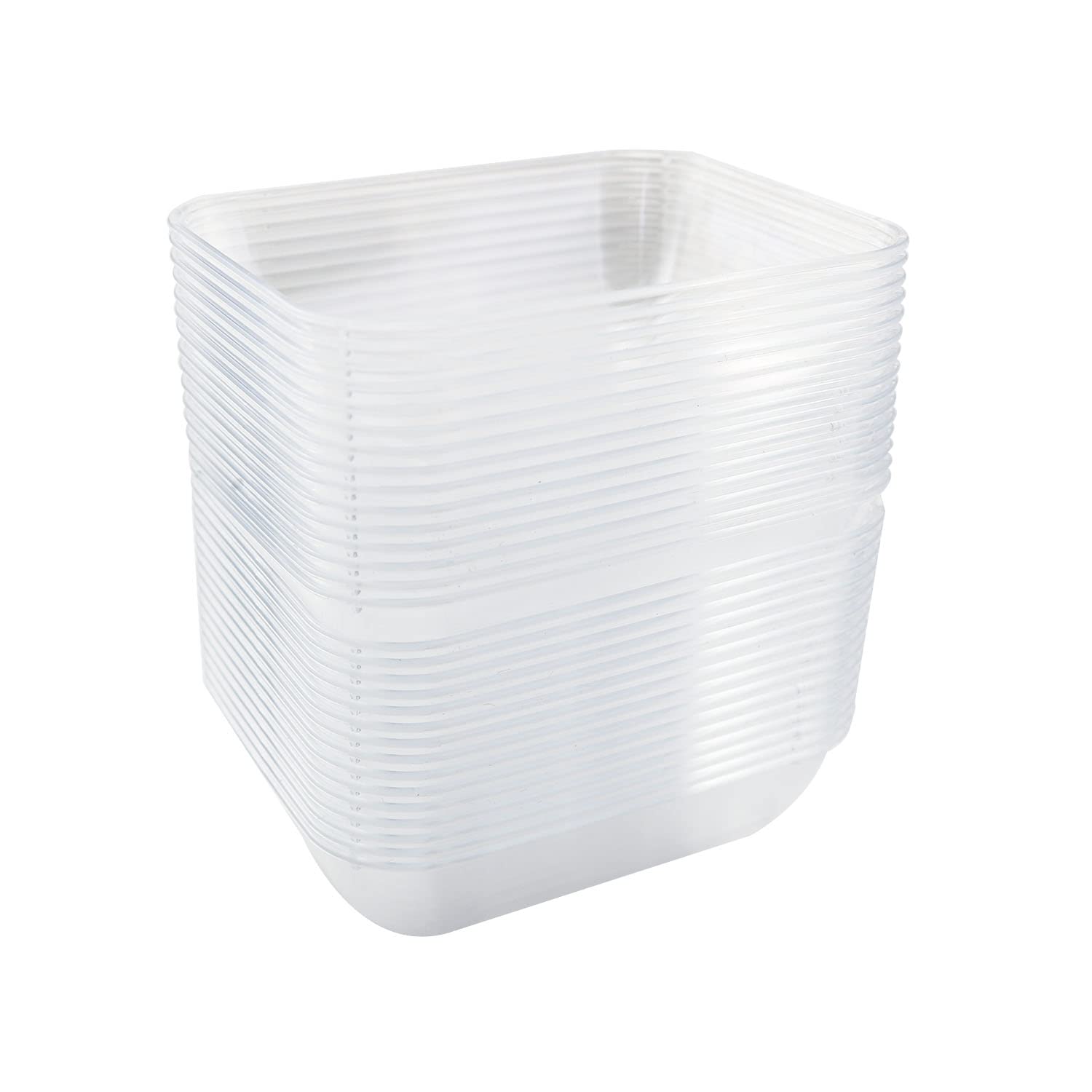 30-Pack Clear Plastic Disposable Sauce Cups - Rectangle Dipping Bowls for Soy Sauce, Condiments & Soups - Perfect for Home, Restaurants & Party Catering Supplies
