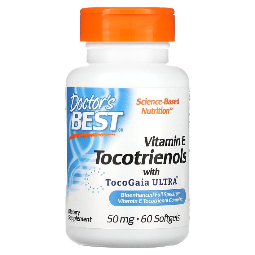 Doctor's Best Tocotrienols 50mg - 60 Softgels | Premium Vitamin E Supplement for Heart & Brain Health | Supports Antioxidant Defense & Healthy Aging