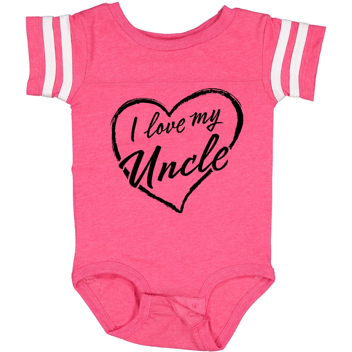 Inktastic I Love My Uncle Black Chalk Heart Baby Bodysuit - Cute Infant Onesie for Family Reunions & Special Occasions