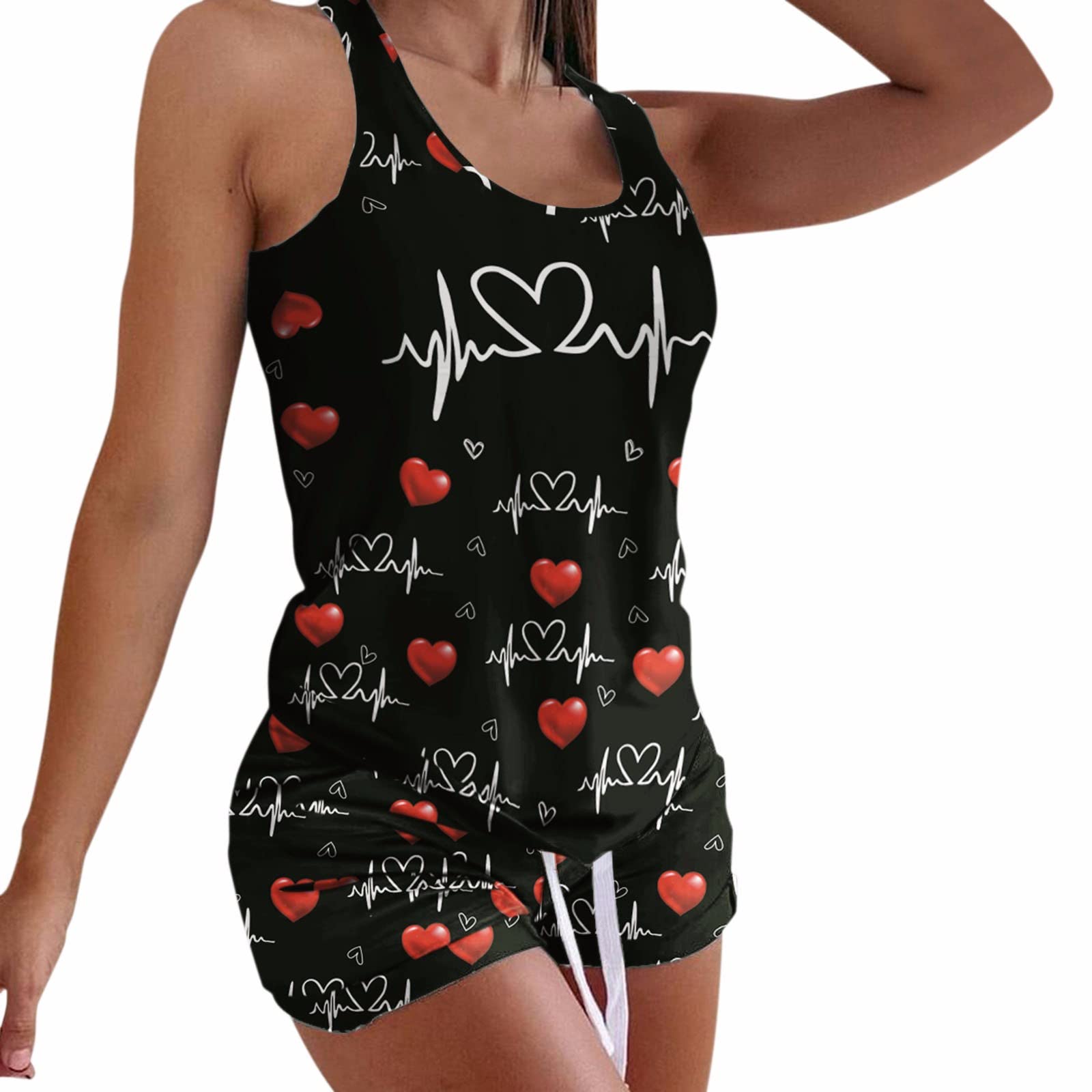 Women's Short Sleeve Pajama Set - Breathable Sleepwear & Lounge Wear for Summer - Perfect for Sleeping, Lounging, and Swimming