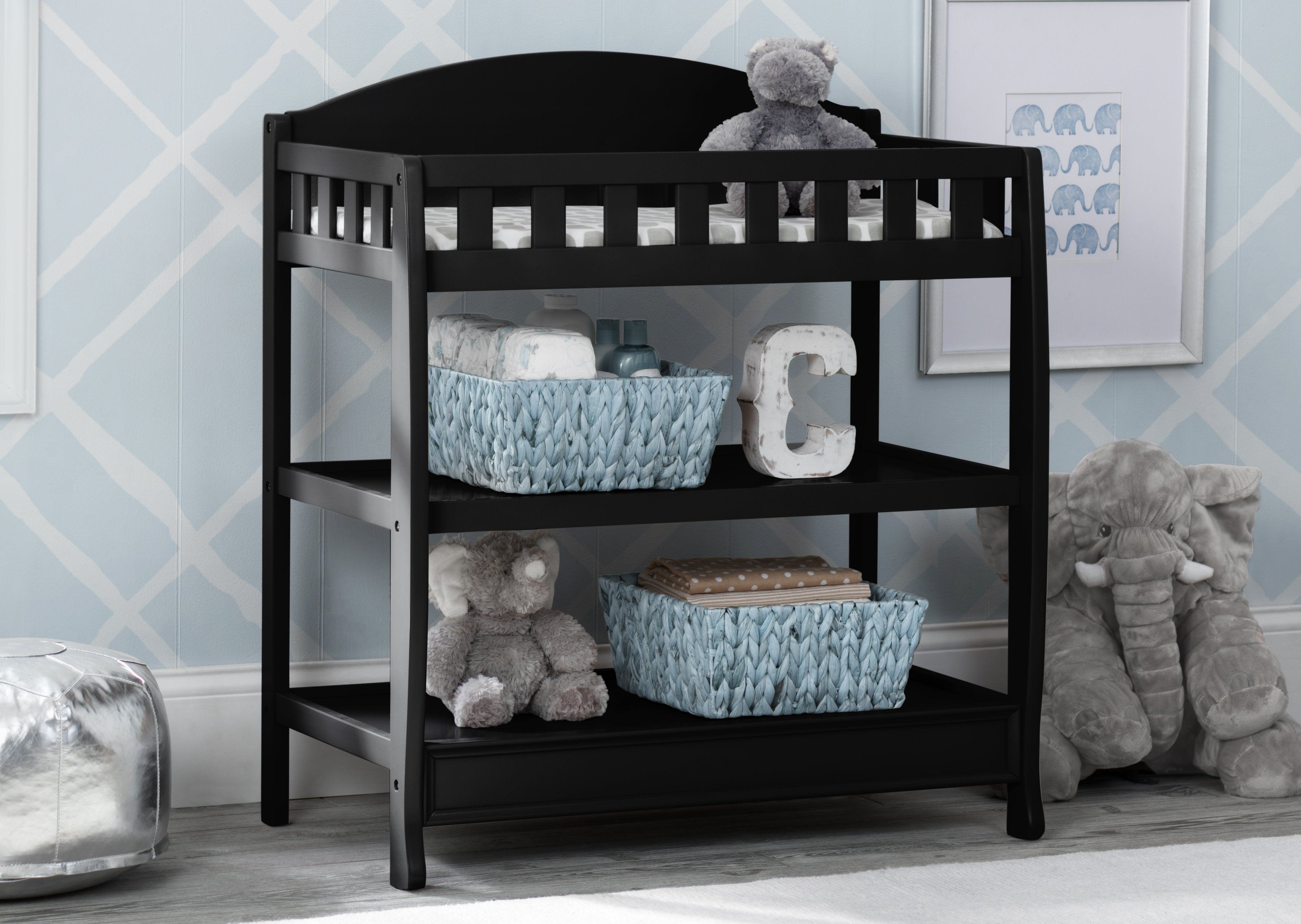 Wilmington Baby Changing Table with Soft Pad - Perfect for Nursery, Bedroom & Diaper Changing Station - Safe & Sturdy for Newborns & Toddlers