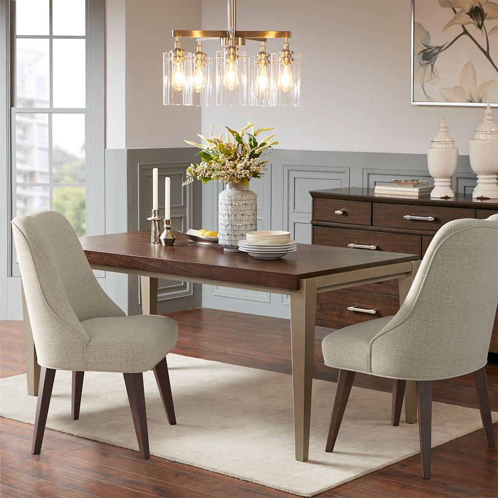 Modern Dining Chairs Set of 2 - Sturdy Wooden Kitchen Chairs with Padded Seat Cushions - Perfect for Dining Room, Kitchen, Breakfast Nook and Small Spaces